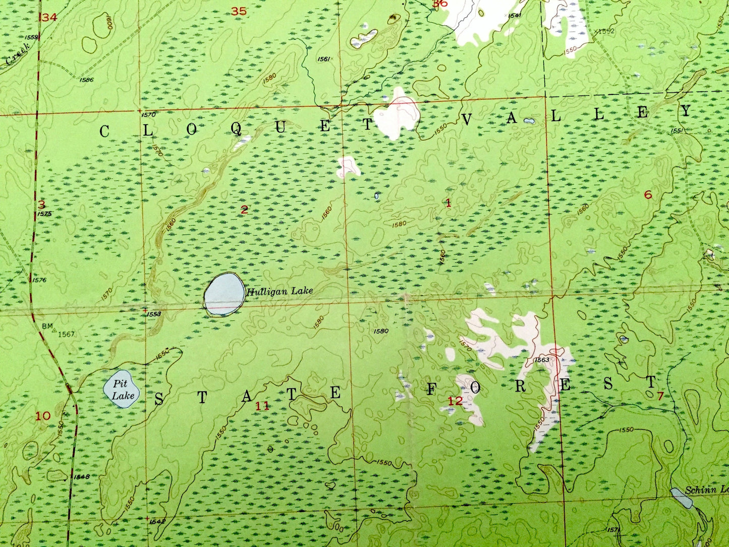 Antique Boulder Lake Reservoir NE, Minnesota 1957 US Geological Survey Topographic Map - St Louis County, Cloquet Valley State Forest, MN
