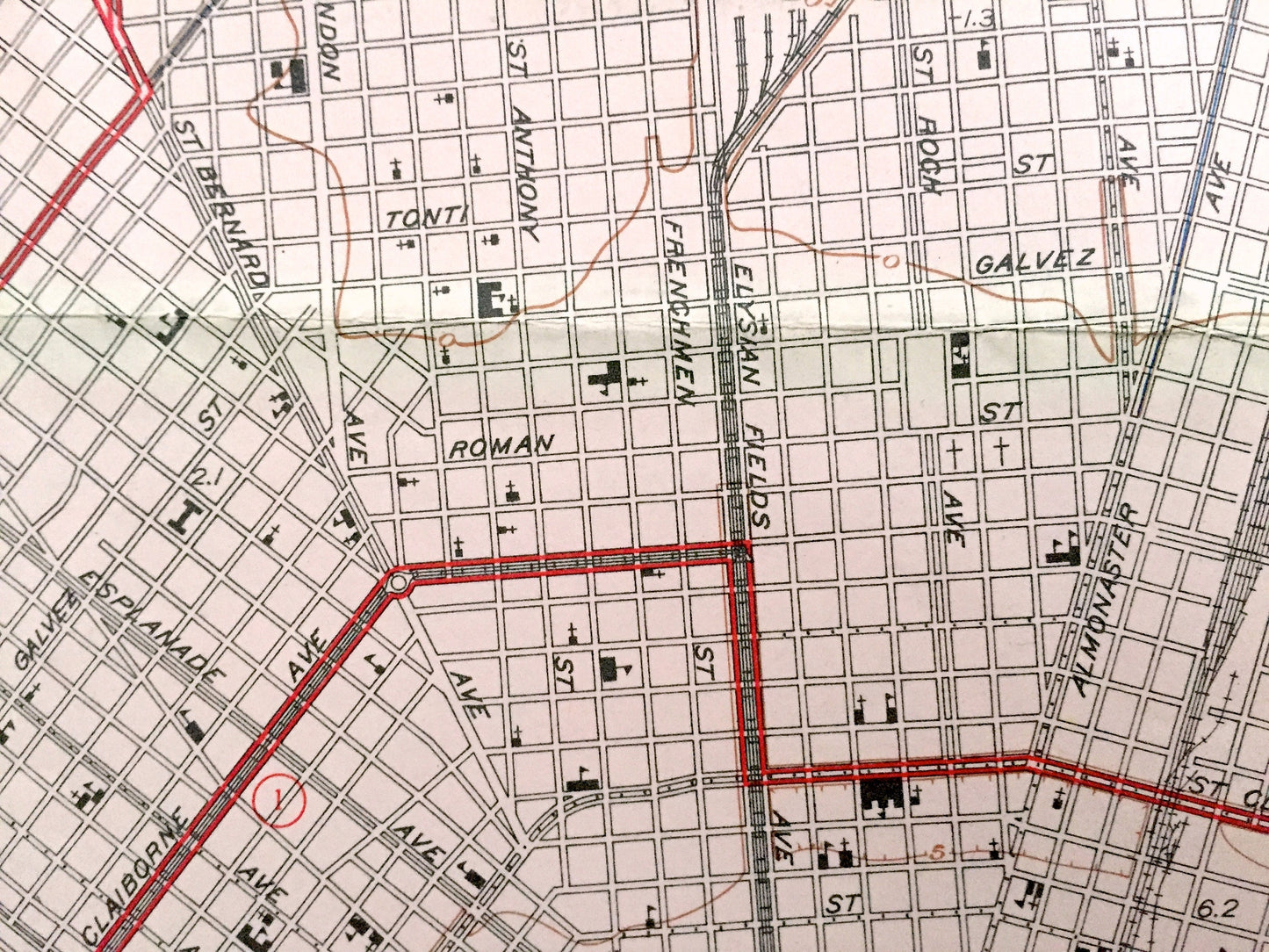 Antique New Orleans, Louisiana 1951 WALL SIZE US Geological Survey Topographic Map – Big Easy, Bourbon Street, French Quarter, Saints, la