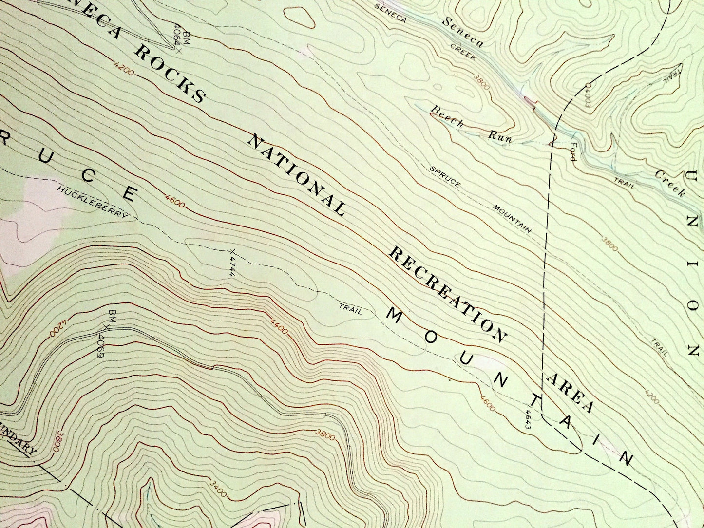 Antique Spruce Knob, West Virginia 1970 US Geological Survey Topographic Map - Pendleton County, Circleville, Union, Dry Fork, Greenbank WV