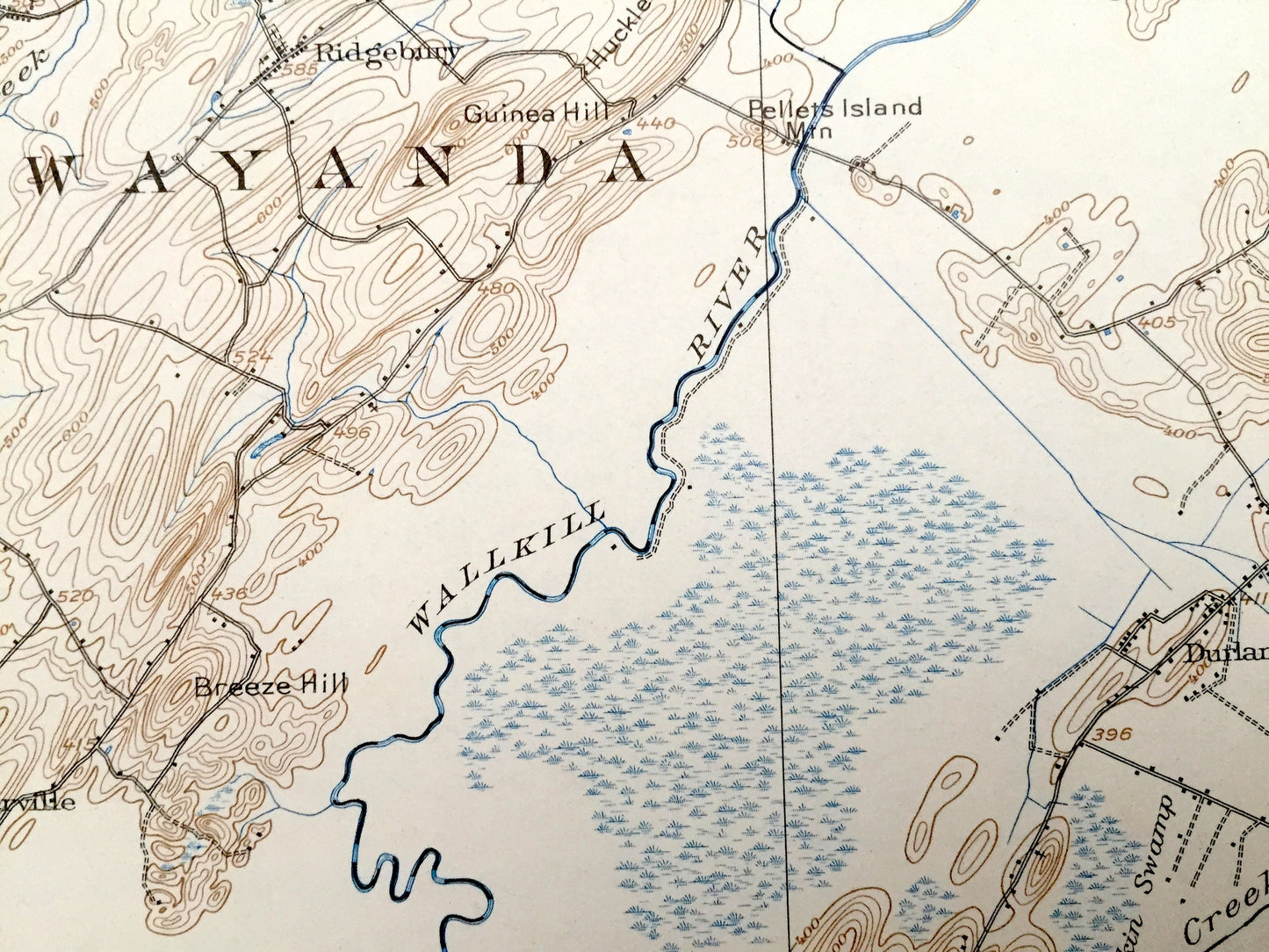 Antique Goshen, New York 1908 US Geological Survey Topographic Map – Orange County, Middletown, Florida, Warwick Wawayanda Bellvale Kipps NY