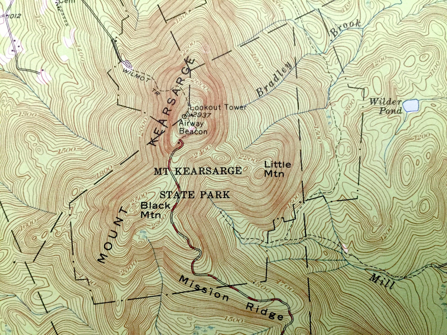 Antique Mount Kearsarge, New Hampshire 1956 US Geological Survey Topographic Map – Sutton, Salisbury, Warner Andover Willmot Danbury Hill NH