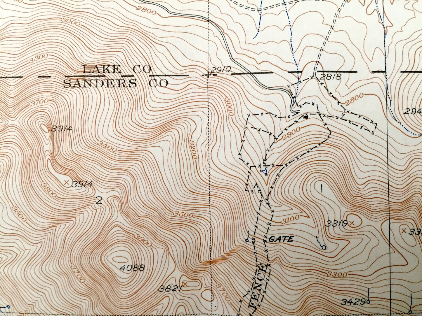 Antique National Bison Range, Montana 1932 US Geological Survey Topographic Map – Lake, Sanders County, Jocko River, Wildlife Refuge, NBR MT