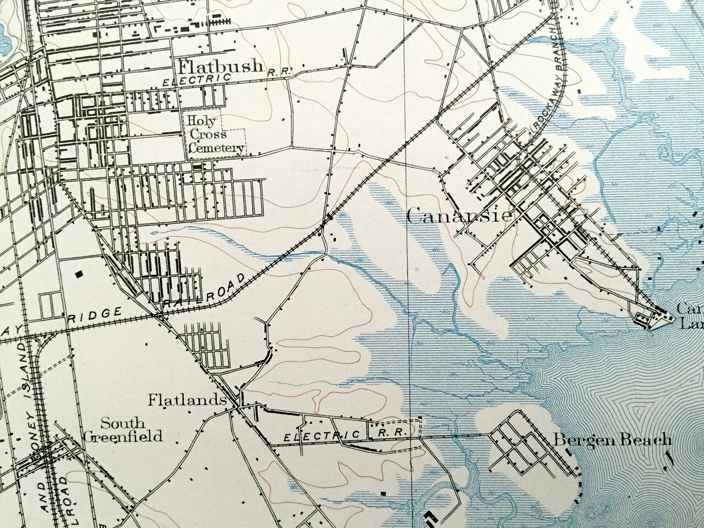 Antique Brooklyn & Queens, New York City 1901 US Geological Survey Topographic Map – Manhattan, Far Rockaway, Williamsburg, Prospect Park NY