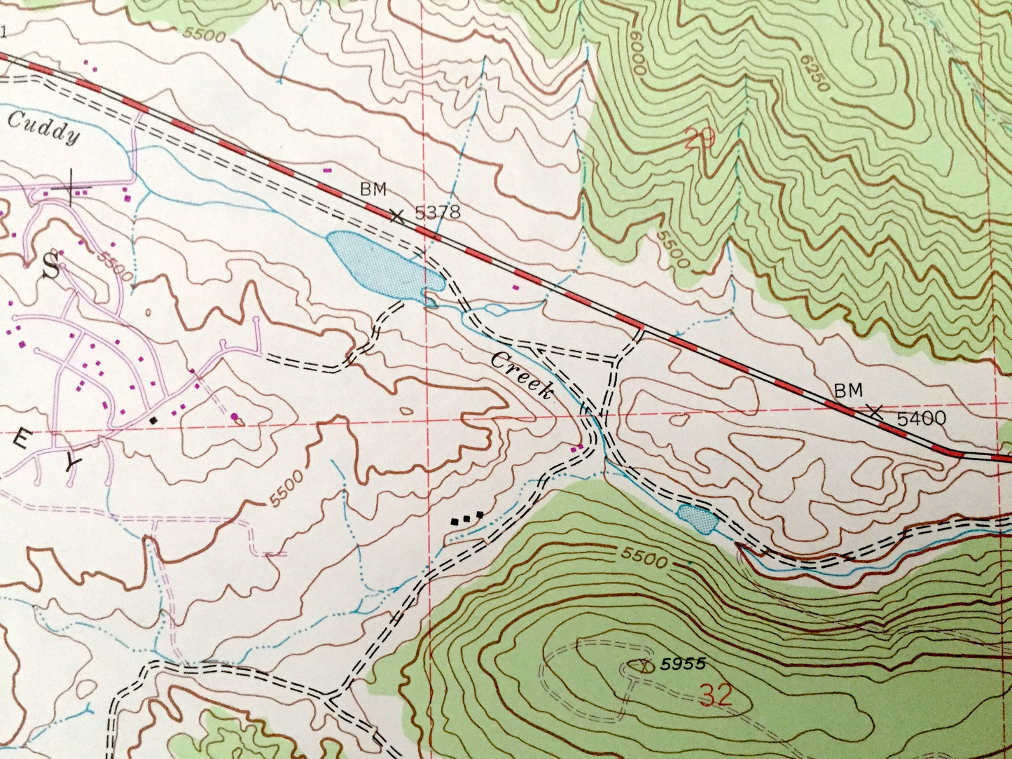 Antique Cuddy Valley, California 1943 US Geological Survey Topographic Map – Kern, Ventura County, Los Padres National Forest, Mt Pinos, CA