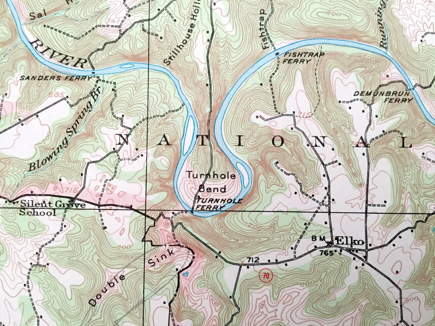 Antique Mammoth Cave, Kentucky 1922 US Geological Survey Topographic Map – National Park, Pig, Cedar Spring, Smiths Grove, Park City, KY