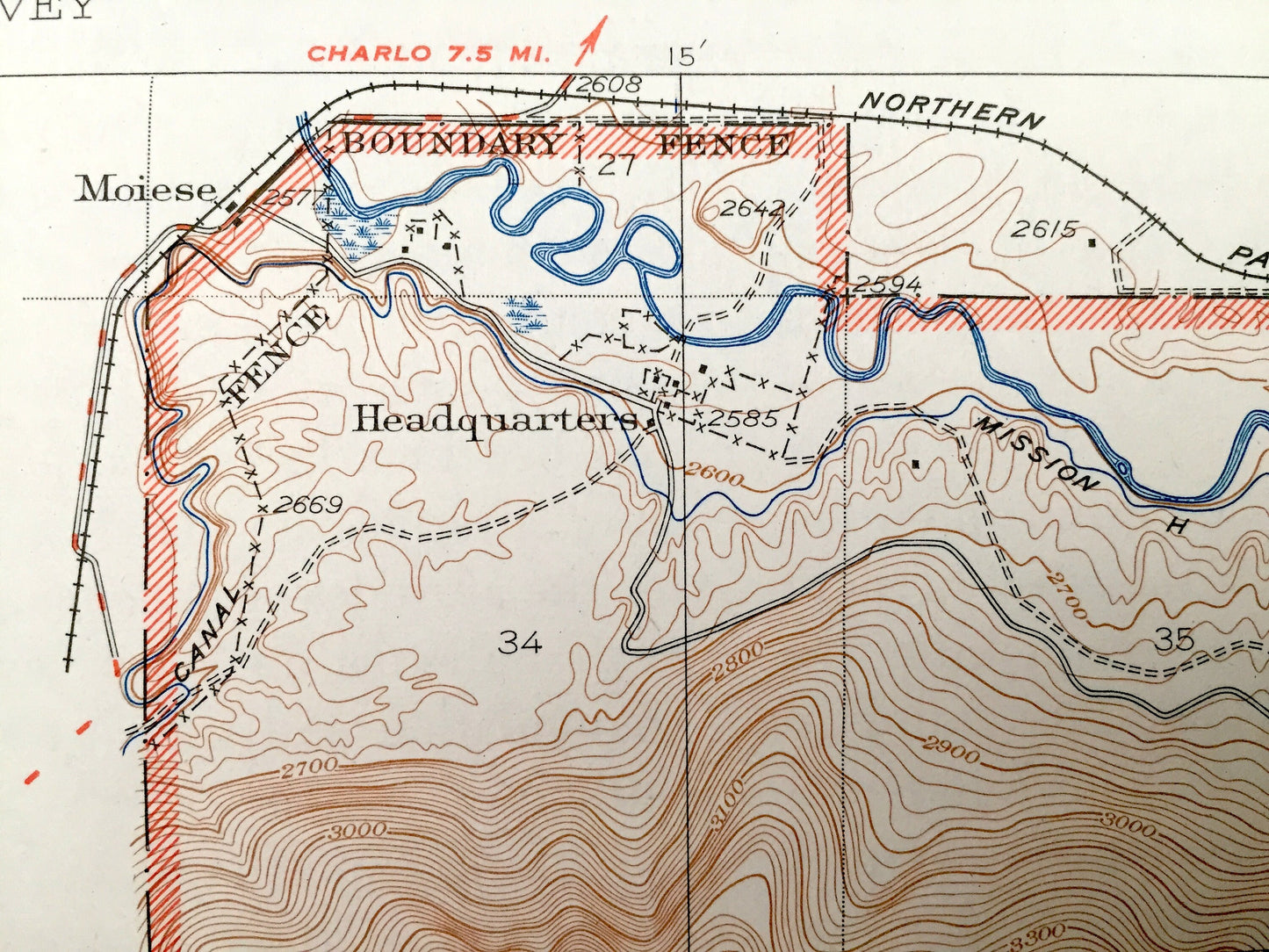 Antique National Bison Range, Montana 1932 US Geological Survey Topographic Map – Lake, Sanders County, Jocko River, Wildlife Refuge, NBR MT