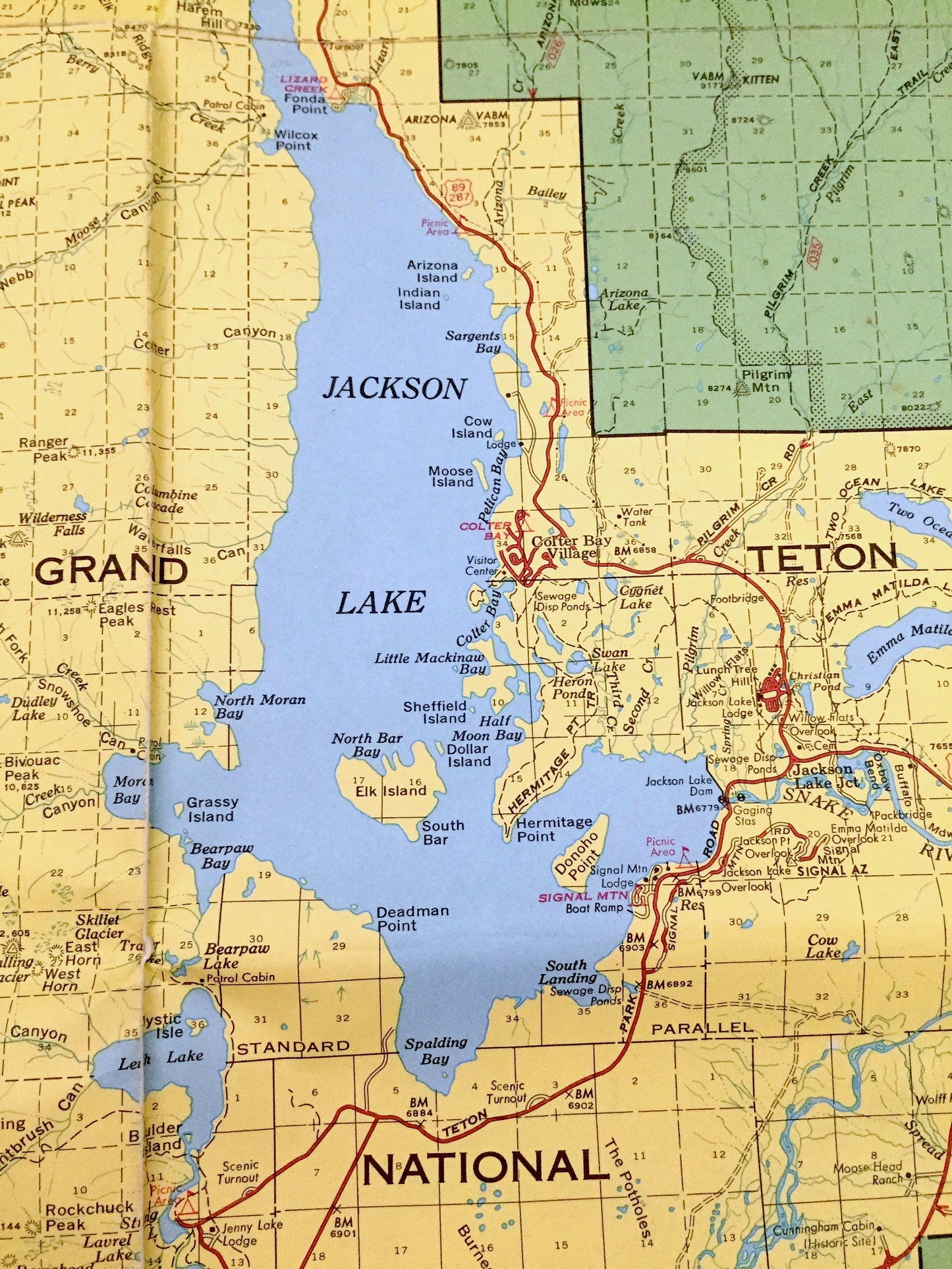 Antique Bridger-Teton National Forest, Wyoming 1973 US Geological Survey Topographic Map – Jackson Hole Snow King Mountain Yellowstone WY