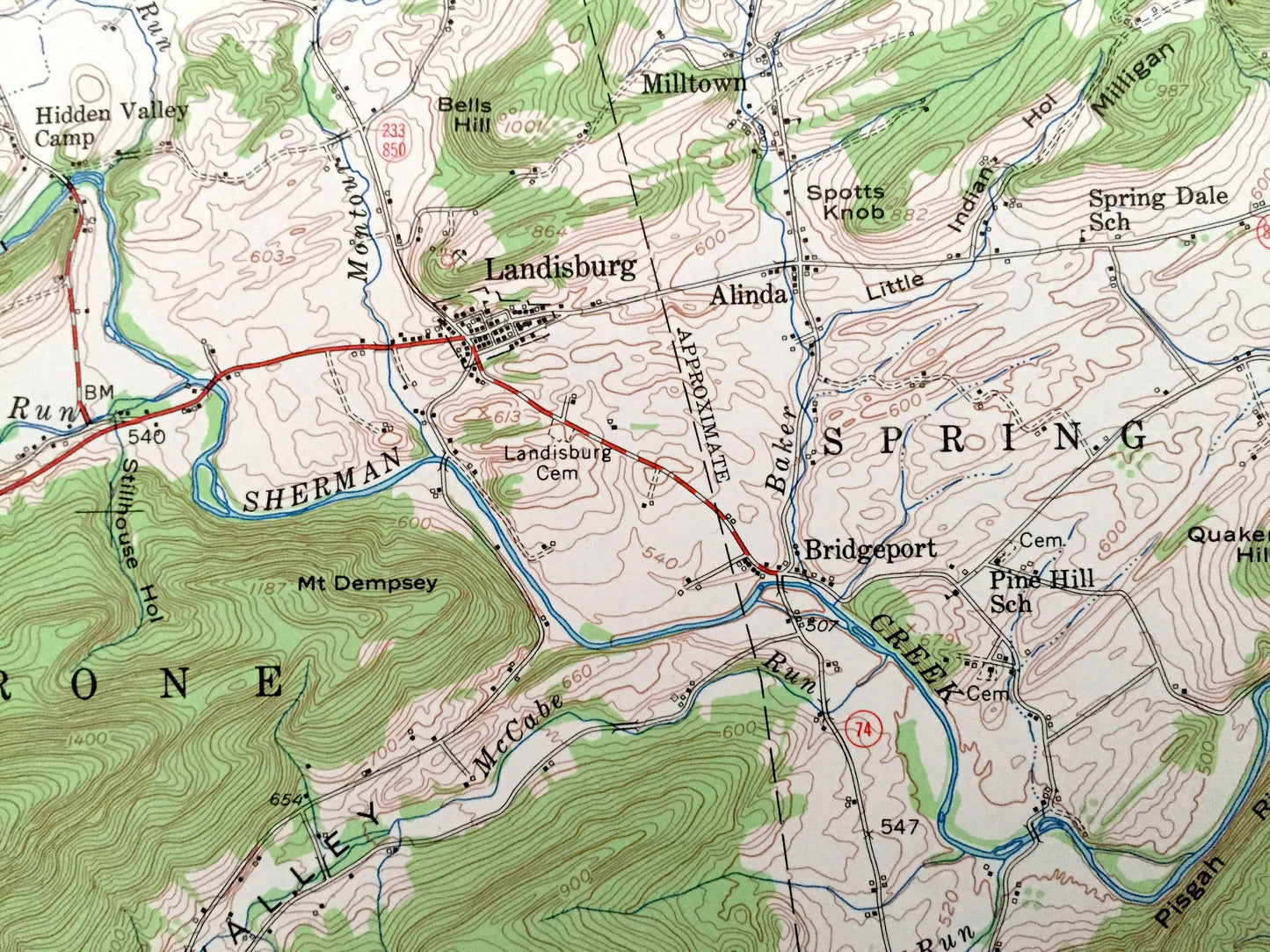 Antique Loysville, Pennsylvania 1952 US Geological Survey Topographic Map – Perry, Juniata, Cumberland County, Landisburg, Ickesburg, PA