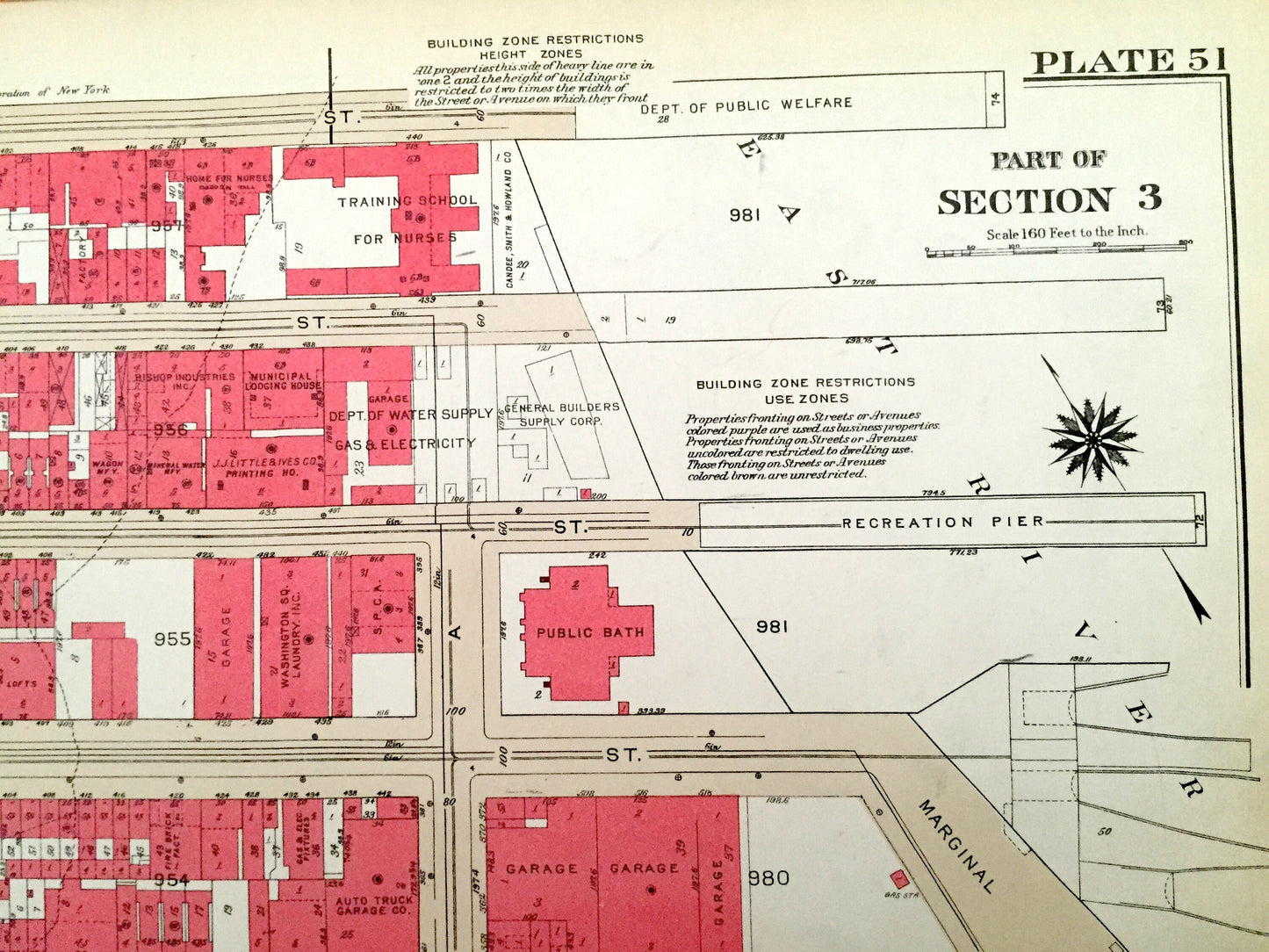 Antique Manhattan, New York Map from Bromley's 1934 Manhattan Land Book – Chelsea, Gramercy Park, Peter Cooper Village, Kips Bay Bellevue NY