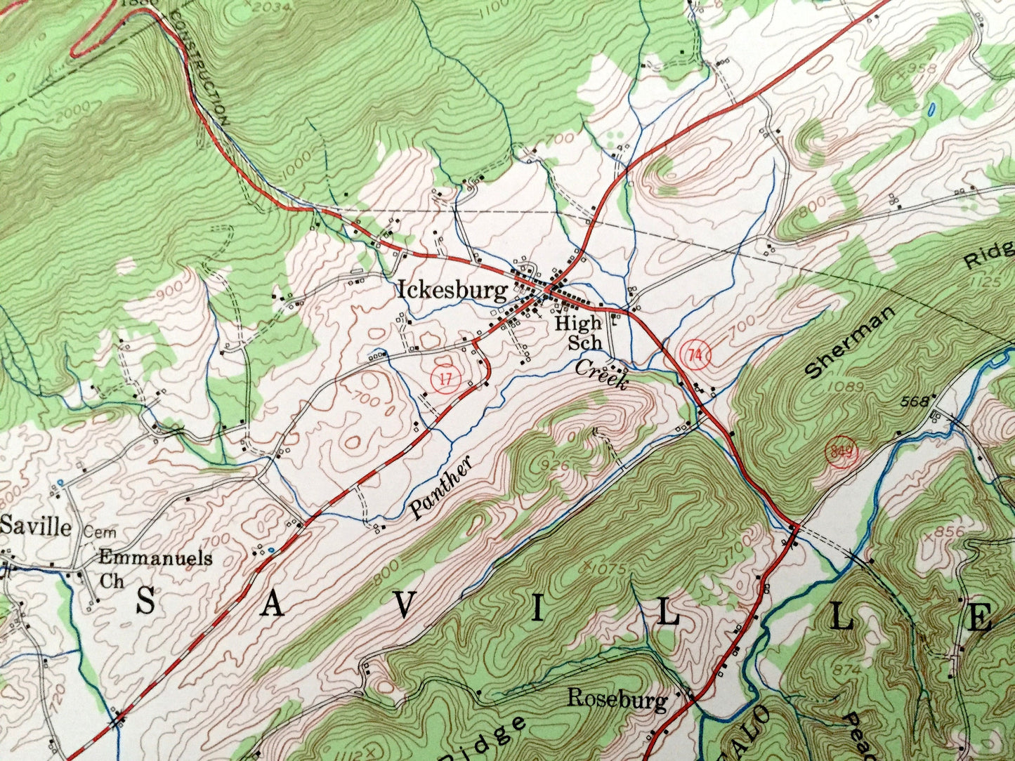 Antique Loysville, Pennsylvania 1952 US Geological Survey Topographic Map – Perry, Juniata, Cumberland County, Landisburg, Ickesburg, PA
