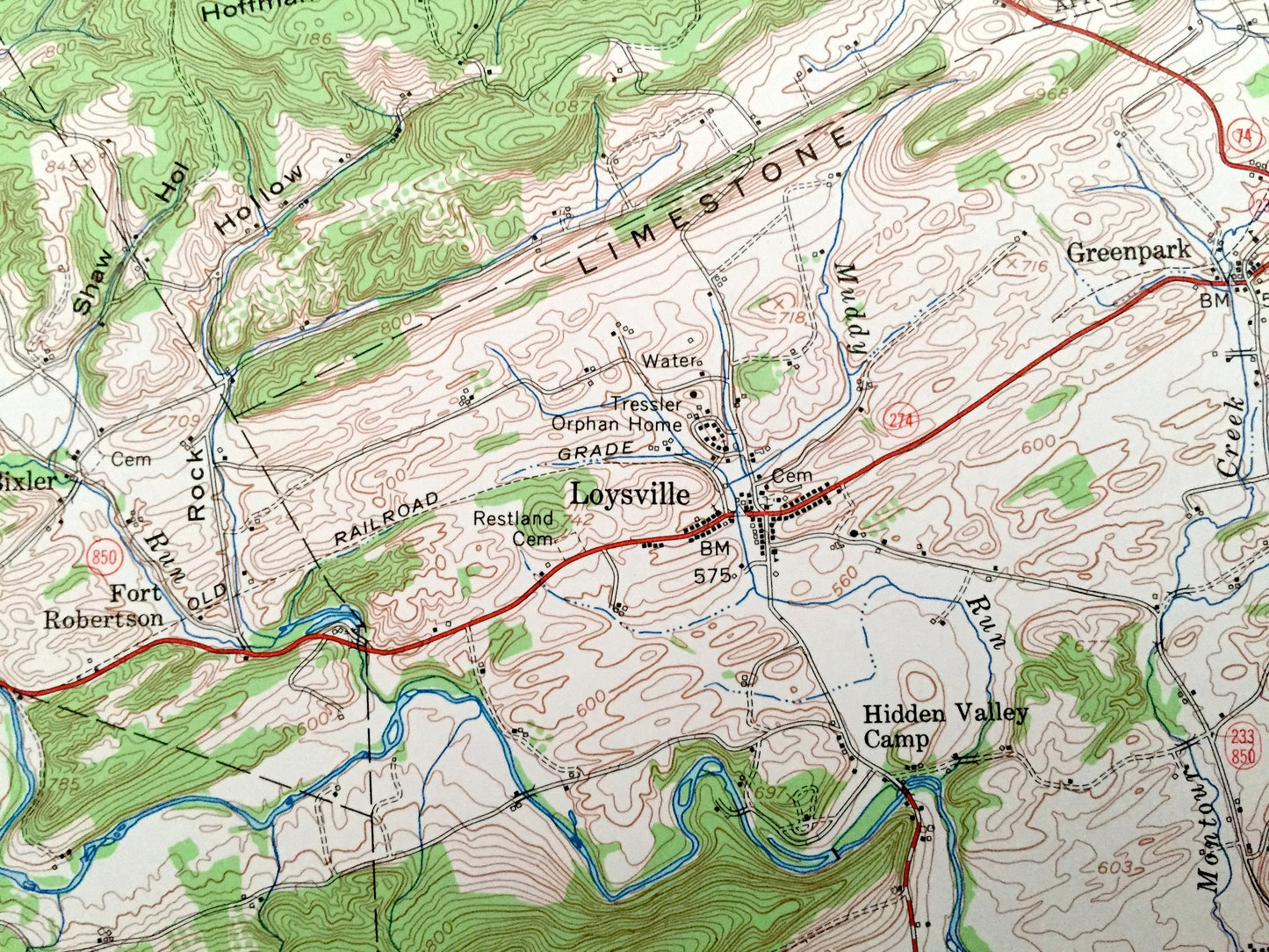 Antique Loysville, Pennsylvania 1952 US Geological Survey Topographic Map – Perry, Juniata, Cumberland County, Landisburg, Ickesburg, PA