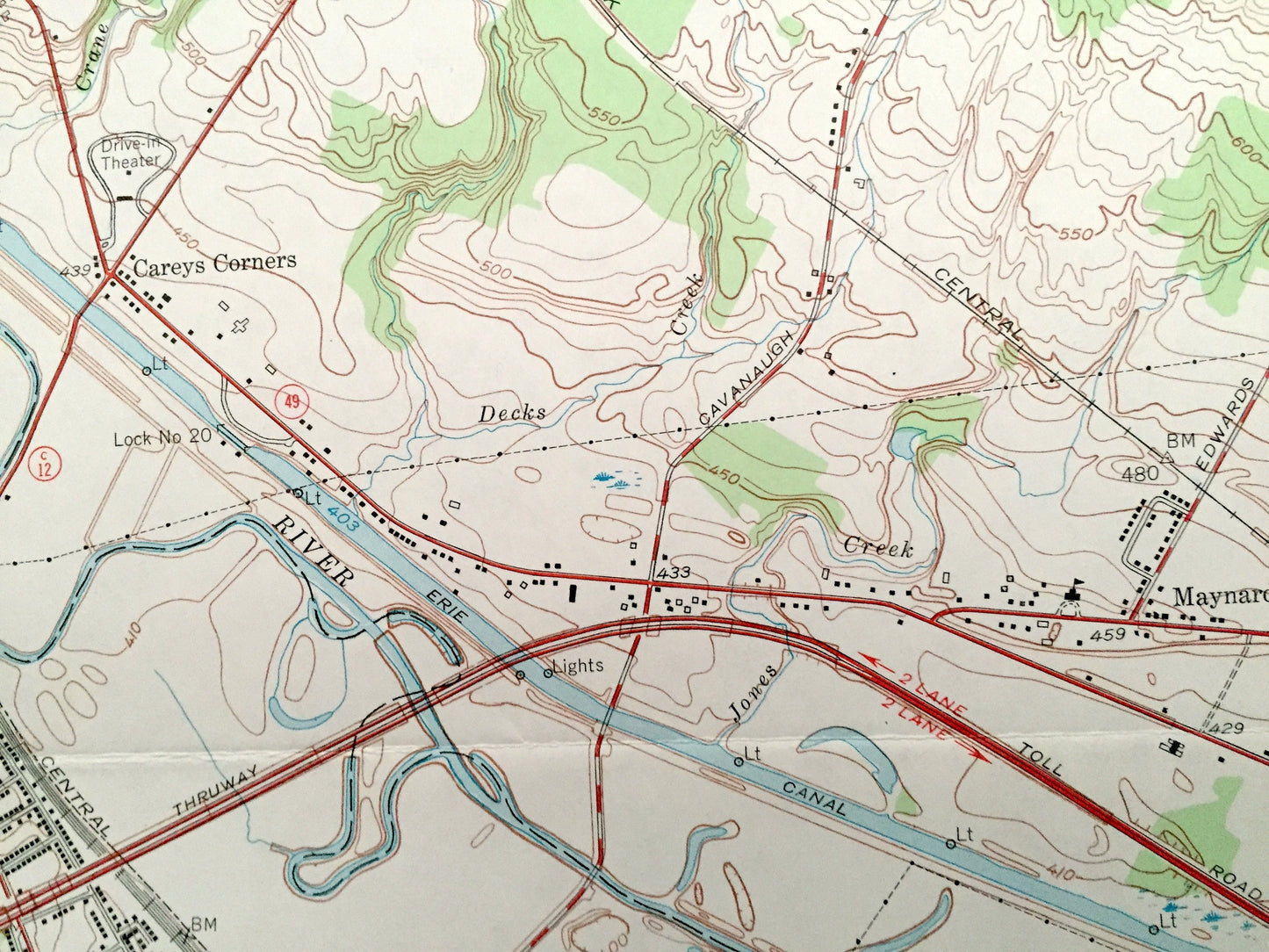 Antique Oriskany, New York 1955 US Geological Survey Topographic Map – Oneida County, Floyd, Marcy, Whitestown, Trenton, Rome, Stittville NY