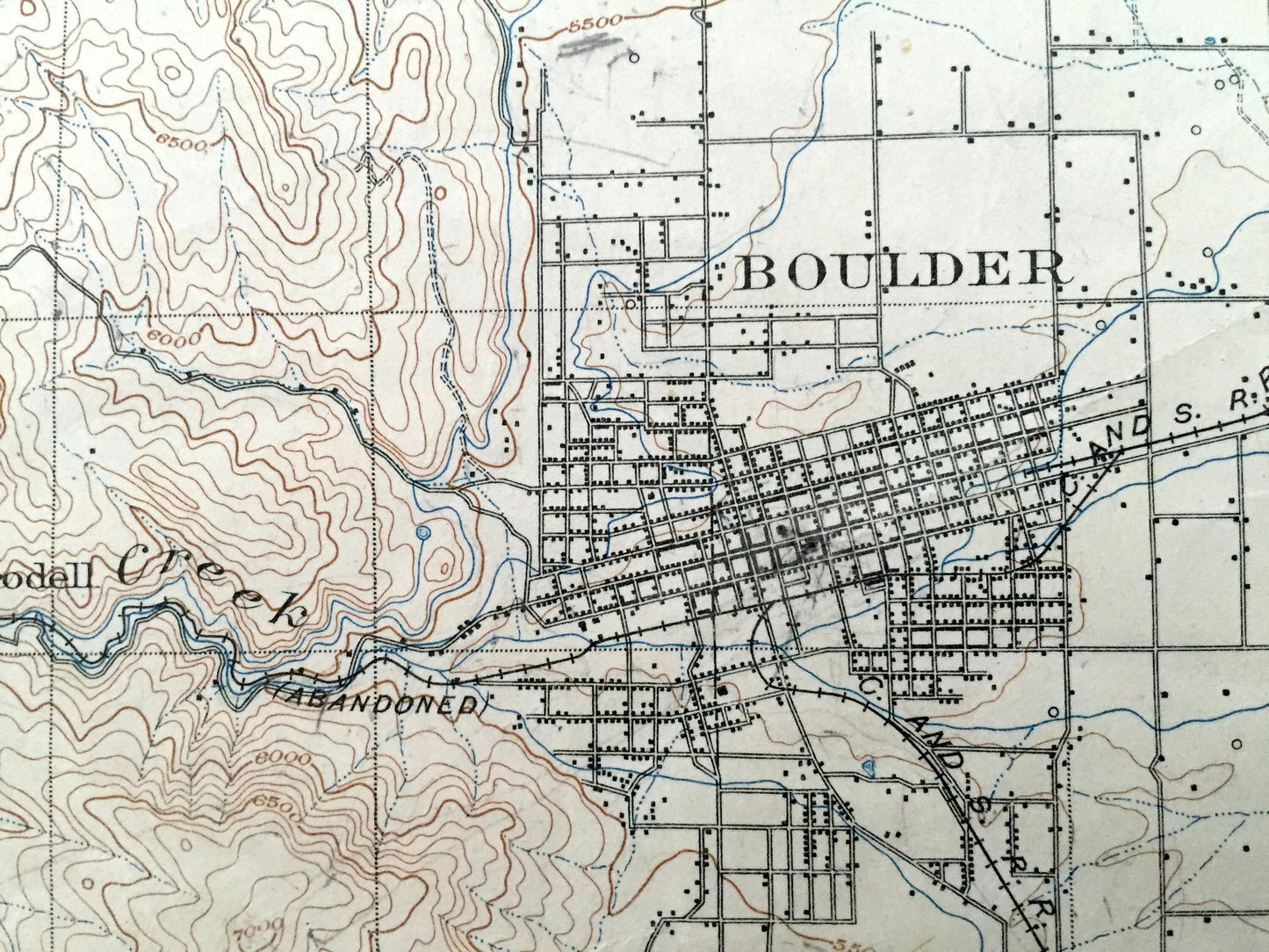 Antique Boulder, Colorado 1904 US Geological Survey Topographic Map – Rocky Mountains, Lyons, Salina, Gold Hill, Sugarloaf, Jamestown, CO