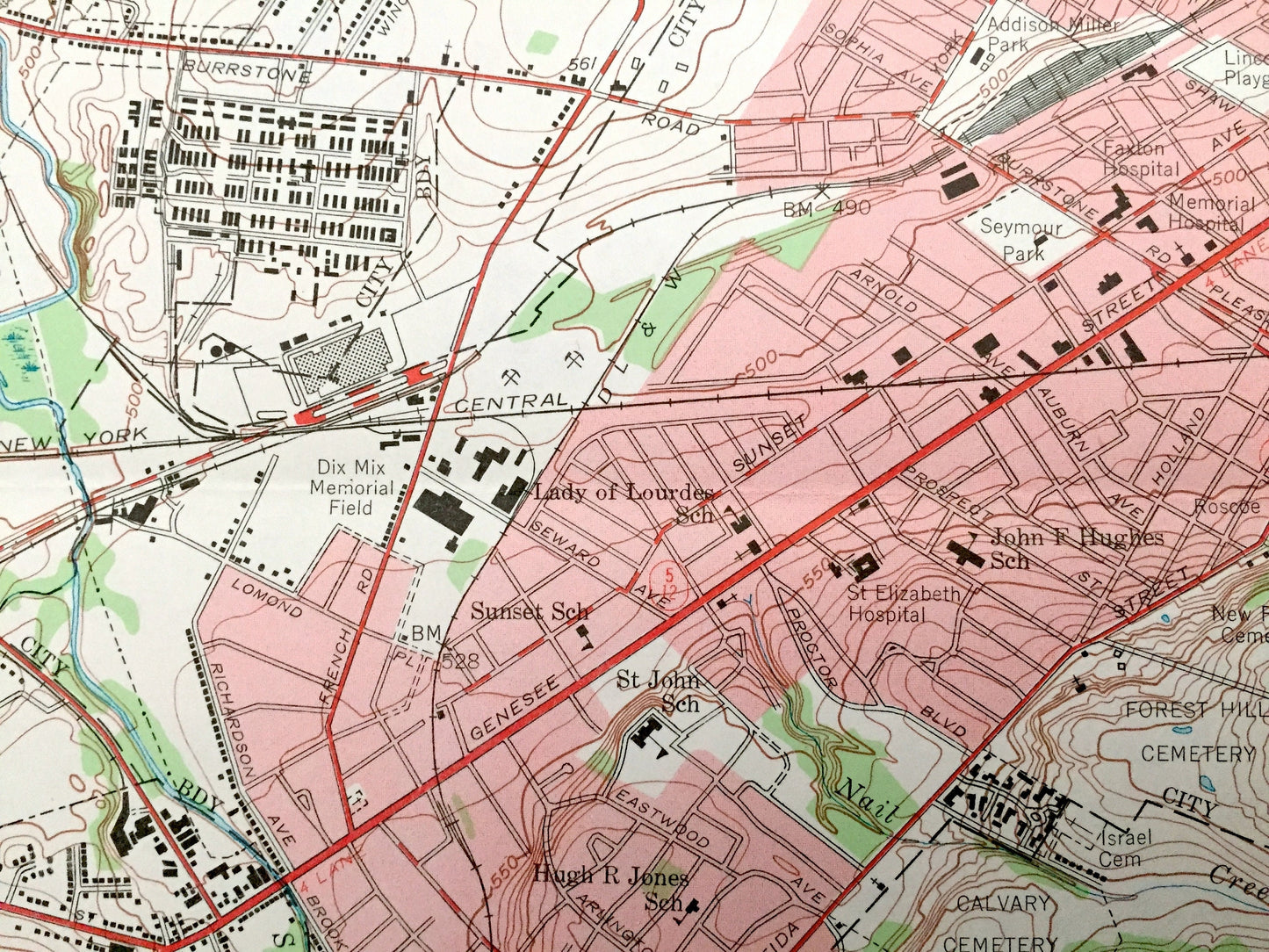 Antique Utica West, New York 1955 US Geological Survey Topographic Map – Oneida County, Yorkville, New Hartford, Kirkland, Paris, Marcy, NY