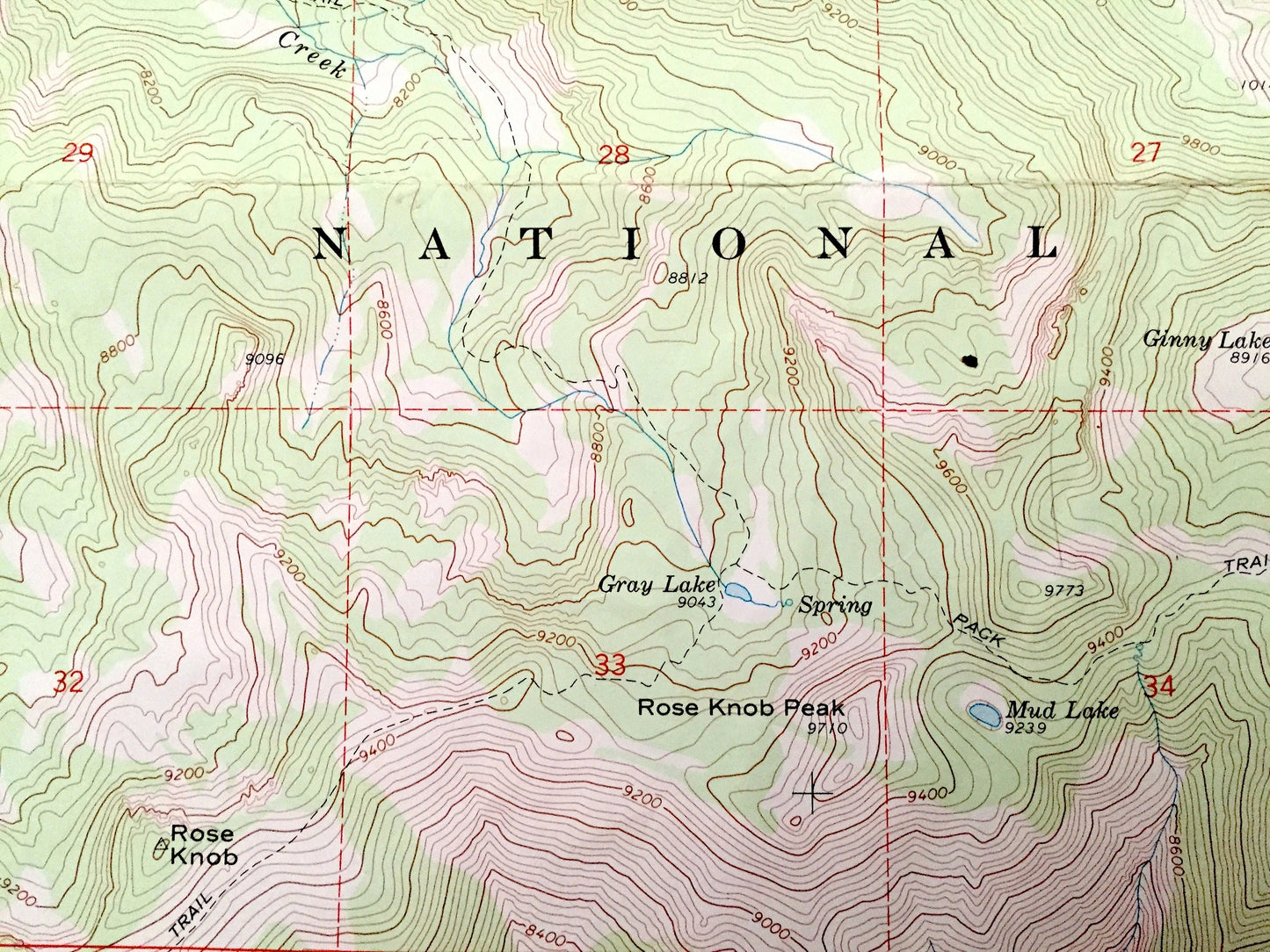 Antique Mt Rose, Nevada 1968 US Geological Survey Topographic Map – Washoe County, Toiyabe National Forest, Carson Range, Incline Village NV