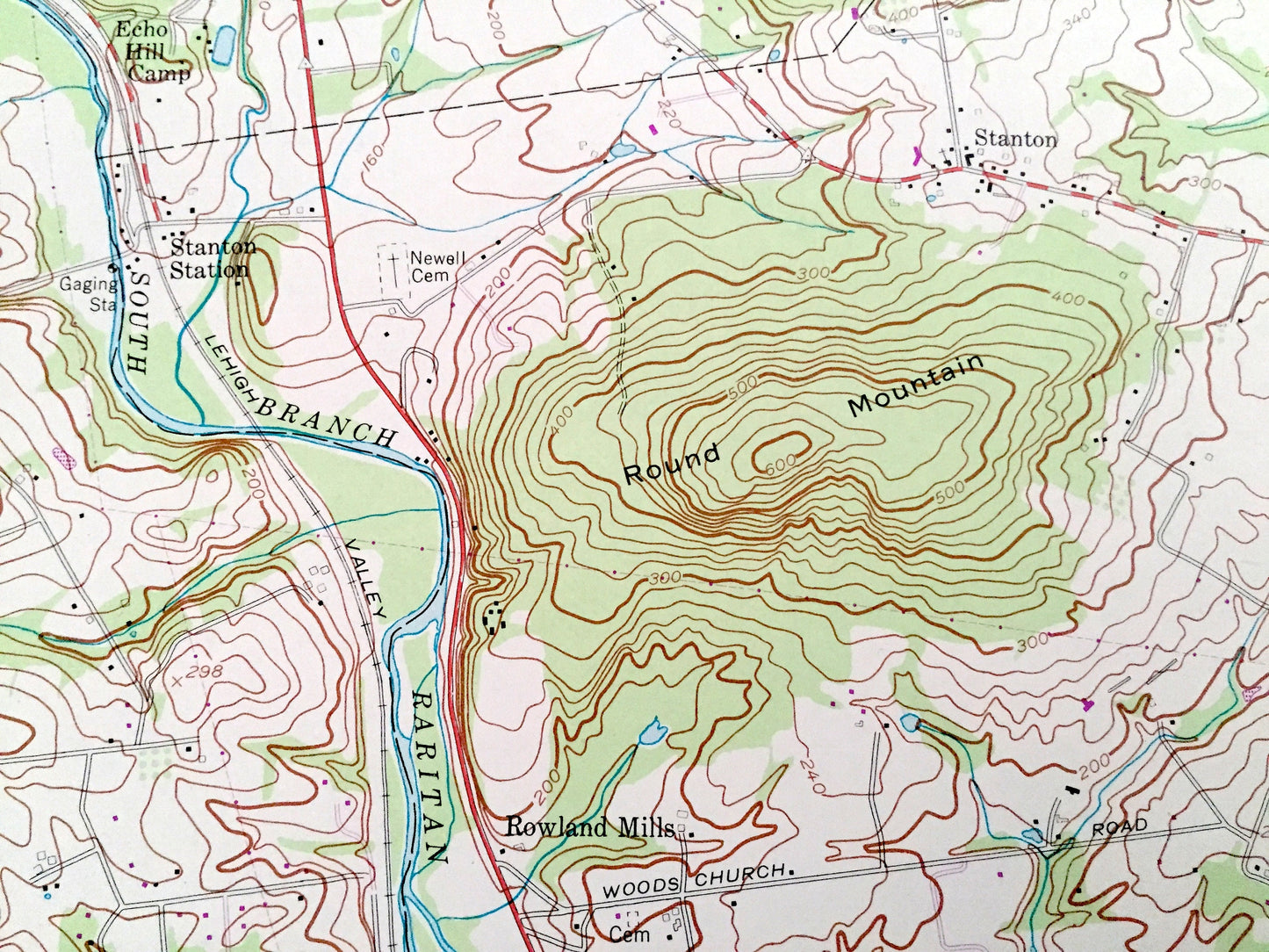 Antique Flemington, New Jersey 1954 US Geological Survey Topographic Map – Hunterdon, Somerset County, Clinton, Readington, Raritan, NJ