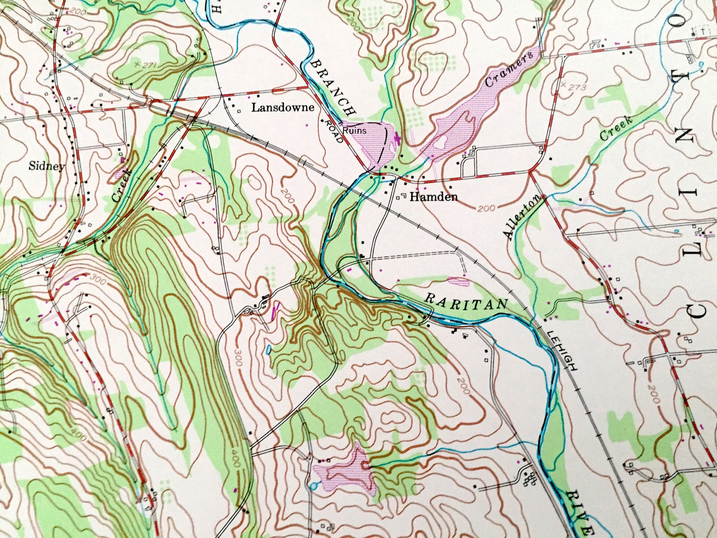 Antique Pittstown, New Jersey 1955 US Geological Survey Topographic Map – Hunterdon County, Union, Alexandria, Franklin, Kingwood, NJ