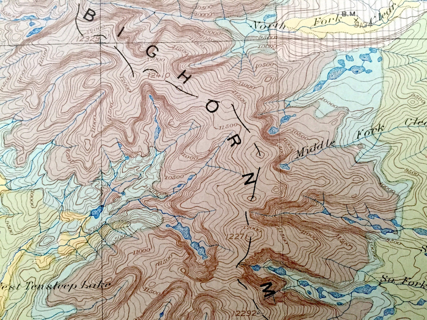 Antique Cloud Peak, Wyoming 1897 US Geological Survey Topographic Map – Tensleep, Mather Peak, Johnson County, Big Horn National Forest, WY