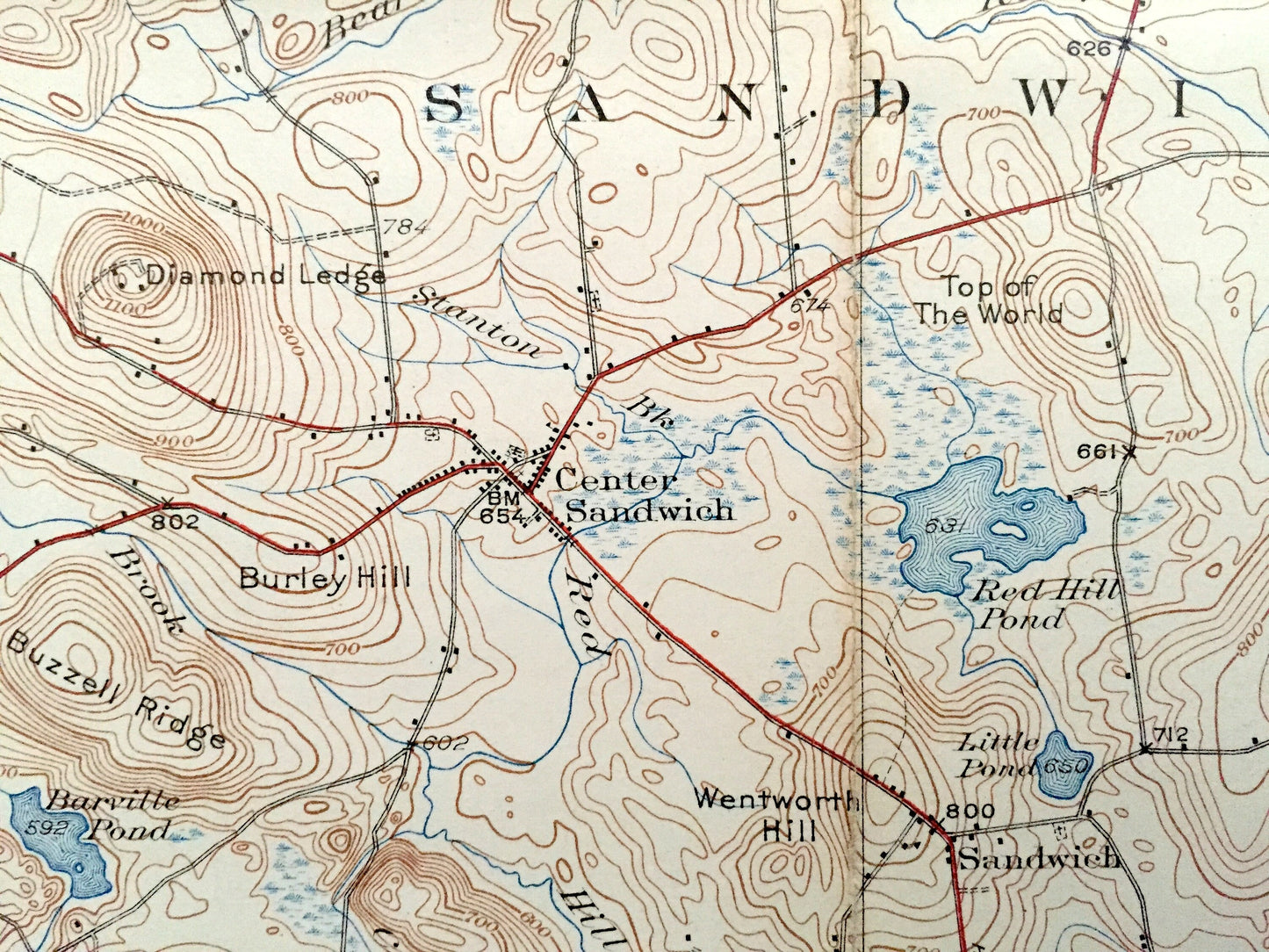 Antique Sandwich, New Hampshire 1931 US Geological Survey Topographic Map – Waterville, Moultonbroro, Squam Lake White Mountains Chocorua NH