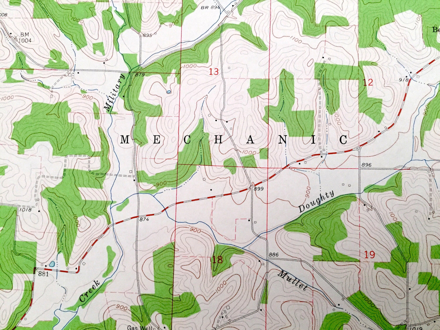 Antique New Bedford, Ohio 1961 US Geological Survey Topographic Map – Holmes, Coshocton County, Mechanic, Mill Creek, Crawford, Clark, OH