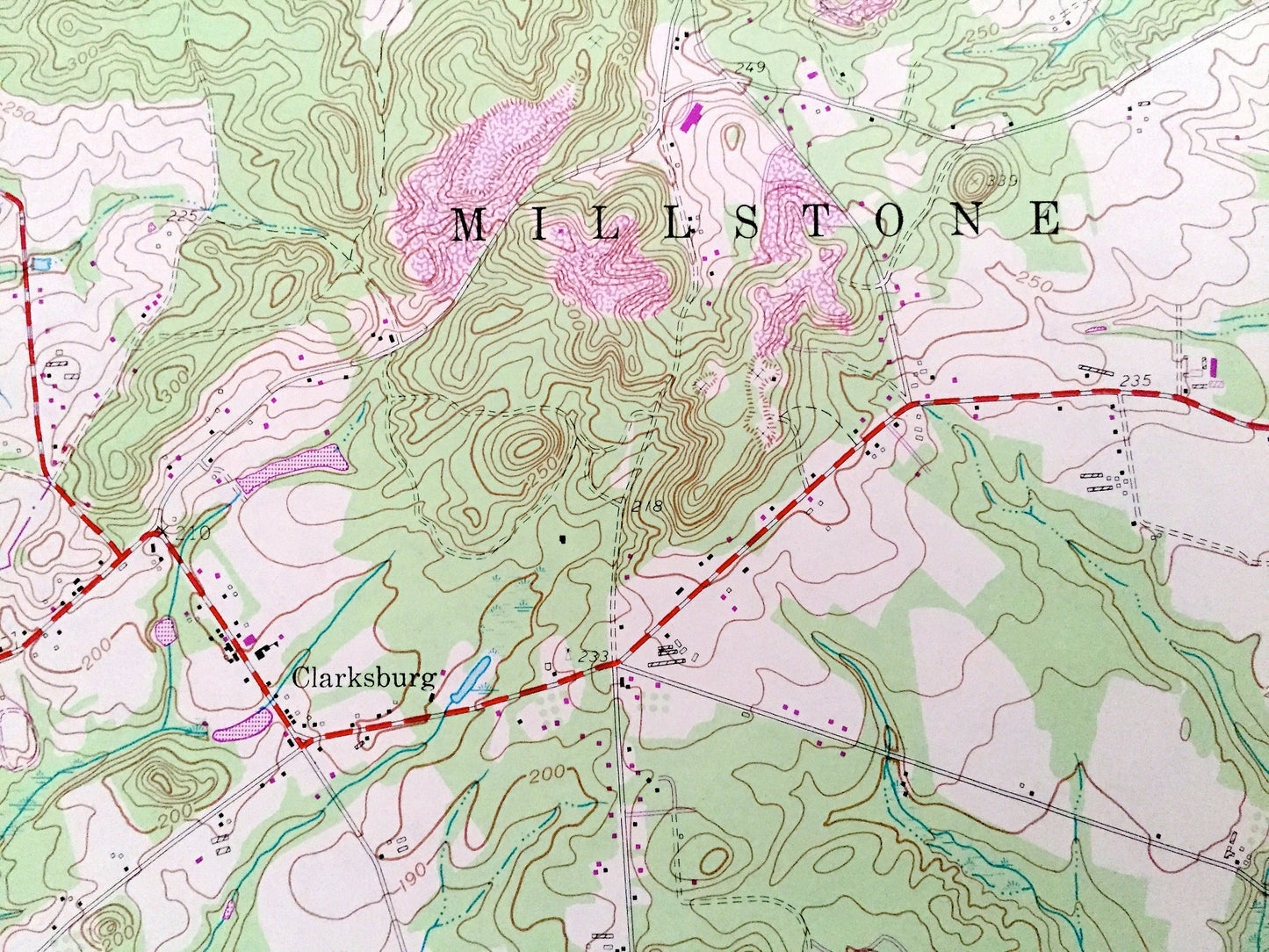 Antique Roosevelt, New Jersey 1957 US Geological Survey Topographic Map – Mercer, Monmouth County, Millstone, Jackson, East Windsor, NJ