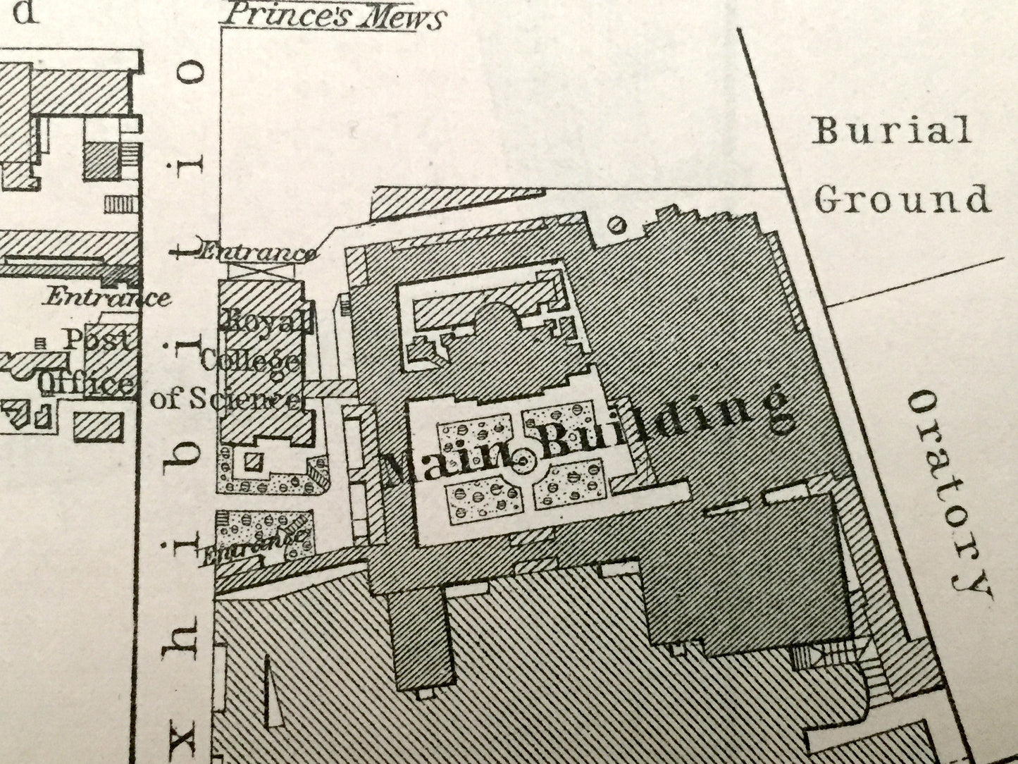 Antique 1902 Victoria & Albert Museum Architectural Plan from Baedekers Atlas of London – South Kensington, Great Britain, England, UK