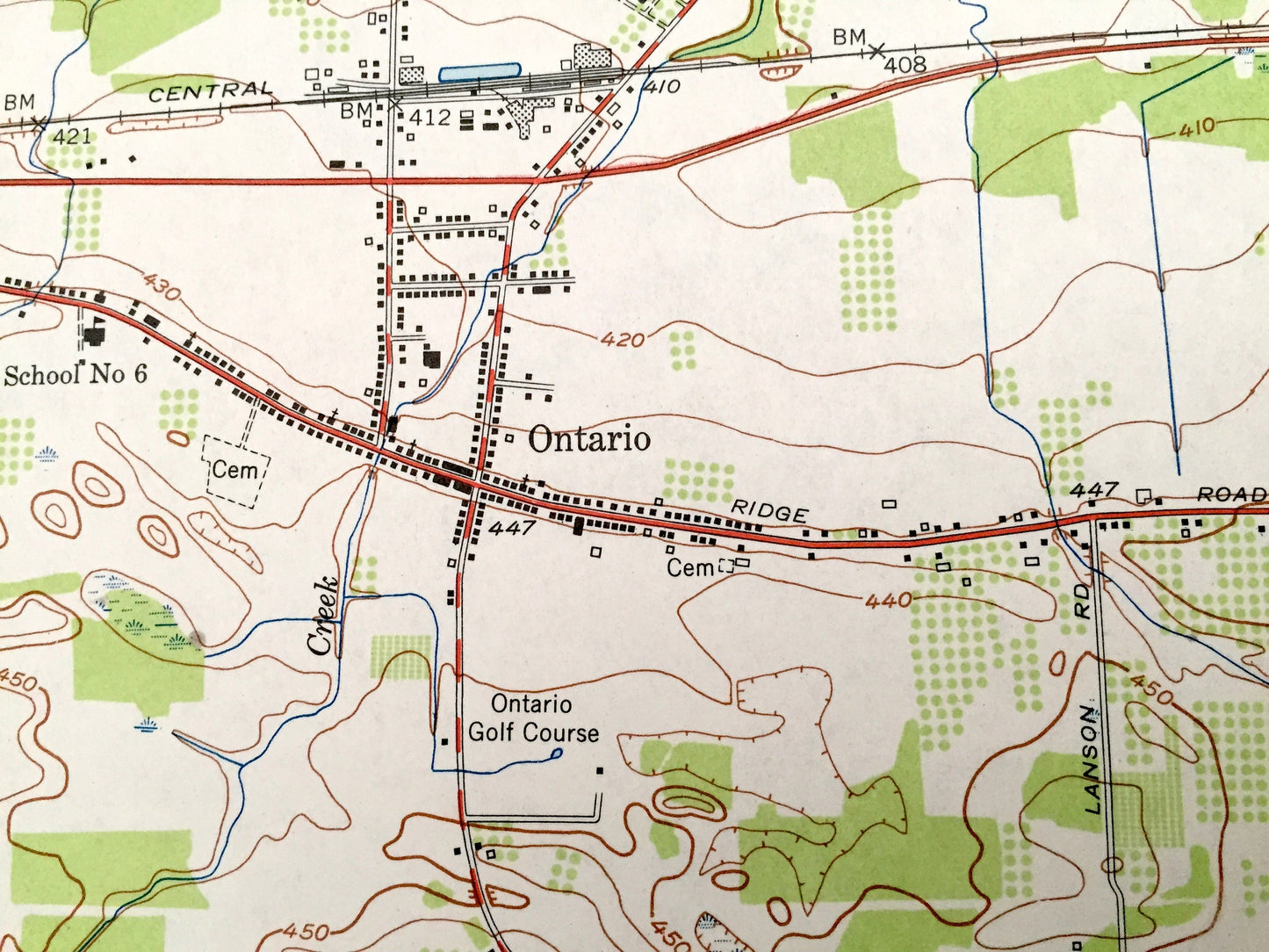 Antique Ontario, New York 1952 US Geological Survey Topographic Map – Monroe, Wayne County, Walworth, Marion, Williamson, NY