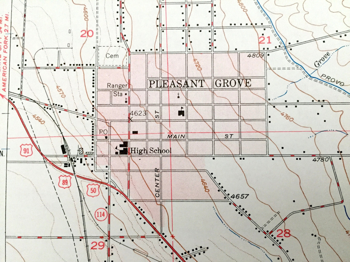 Antique Oren, Utah 1948 US Geological Survey Topographic Map – Pleasant Grove, Provo, Bench, Uinta National Forest, County, Lindon, Hardy UT