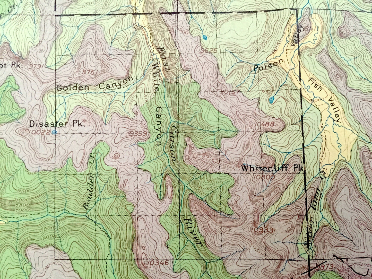 Antique Yosemite National Park, California 1891 US Geological Survey Topographic Map – Stanislaus, Mono, Sierra Nevadas, Alpine, Tuolumne CA