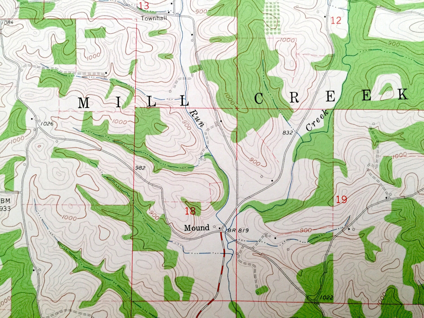 Antique New Bedford, Ohio 1961 US Geological Survey Topographic Map – Holmes, Coshocton County, Mechanic, Mill Creek, Crawford, Clark, OH