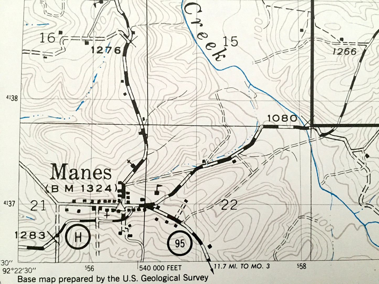 Antique Manes NE, Missouri 1941 US Geological Survey Topographic Map – Laclede, Texas, Wright County, Lynchburg, Mingsville, Embree, MO
