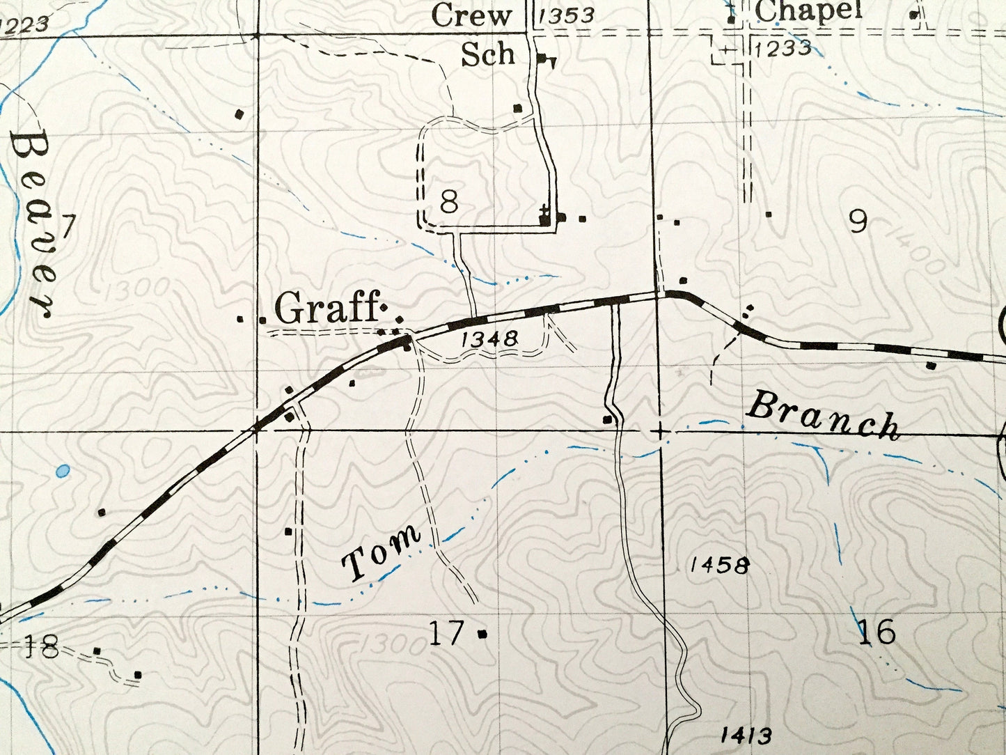 Antique Manes SE, Missouri 1941 US Geological Survey Topographic Map – Texas, Wright County, Green Mountain, Rayborn, Dawson, Graff, MO