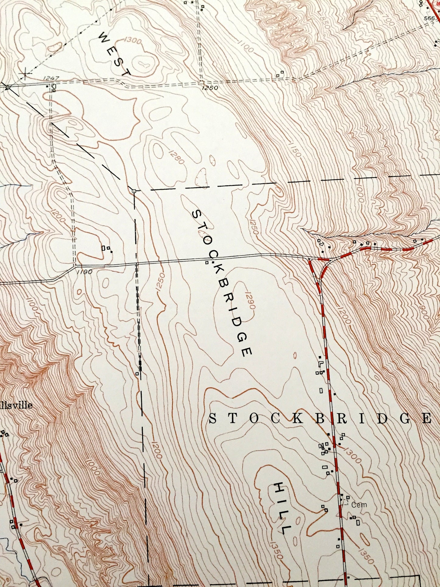 Antique Oneida, New York 1955 US Geological Survey Topographic Map – Oneida, Madison County, Lenox, Verona, Lincoln, Fenner, Smithfield, NY