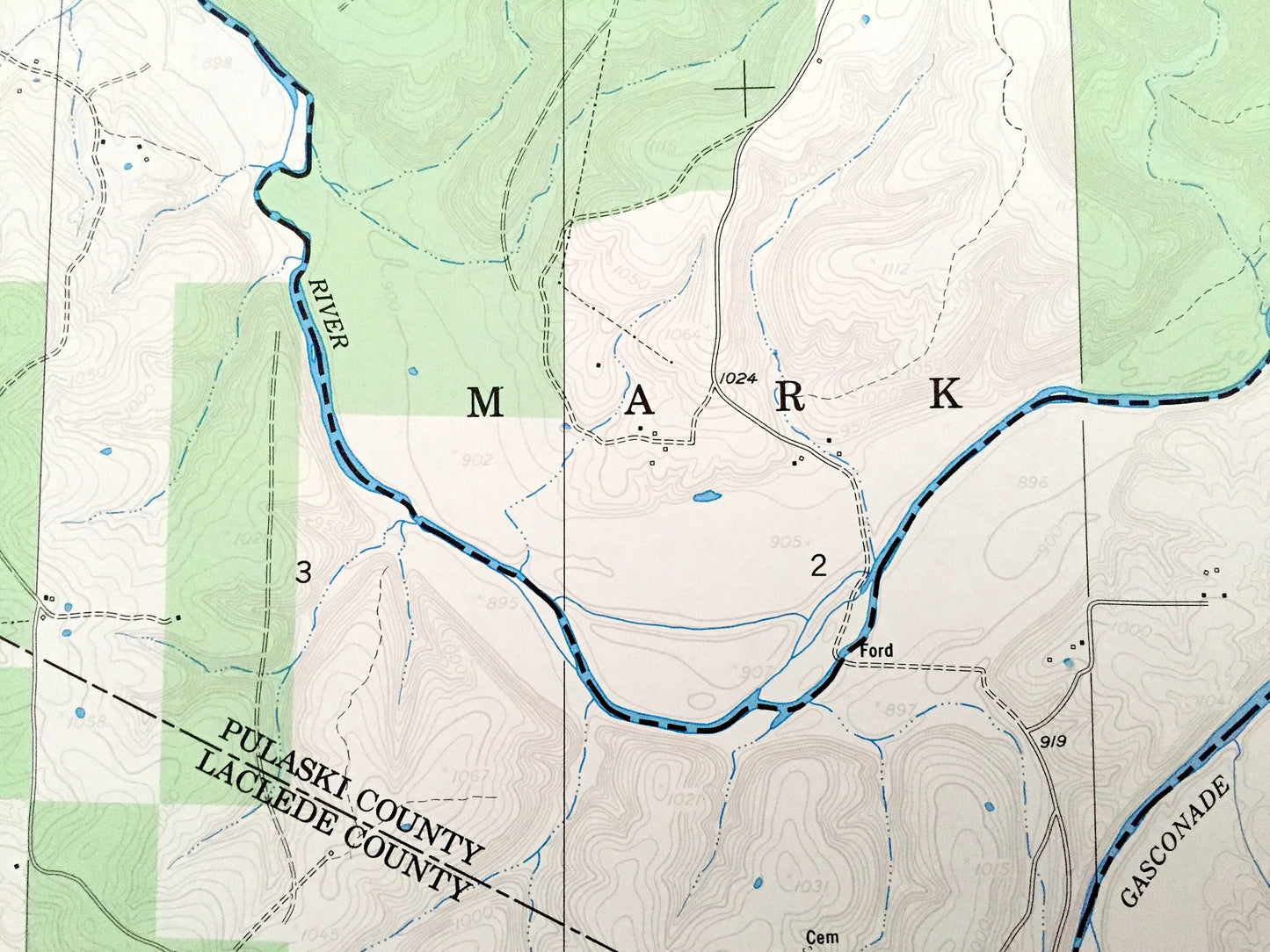 Antique Brownfield, Missouri 1954 US Geological Survey Topographic Map – Pulaski, Laclede County, Mark Twain National Forest, Adam Ford, MO