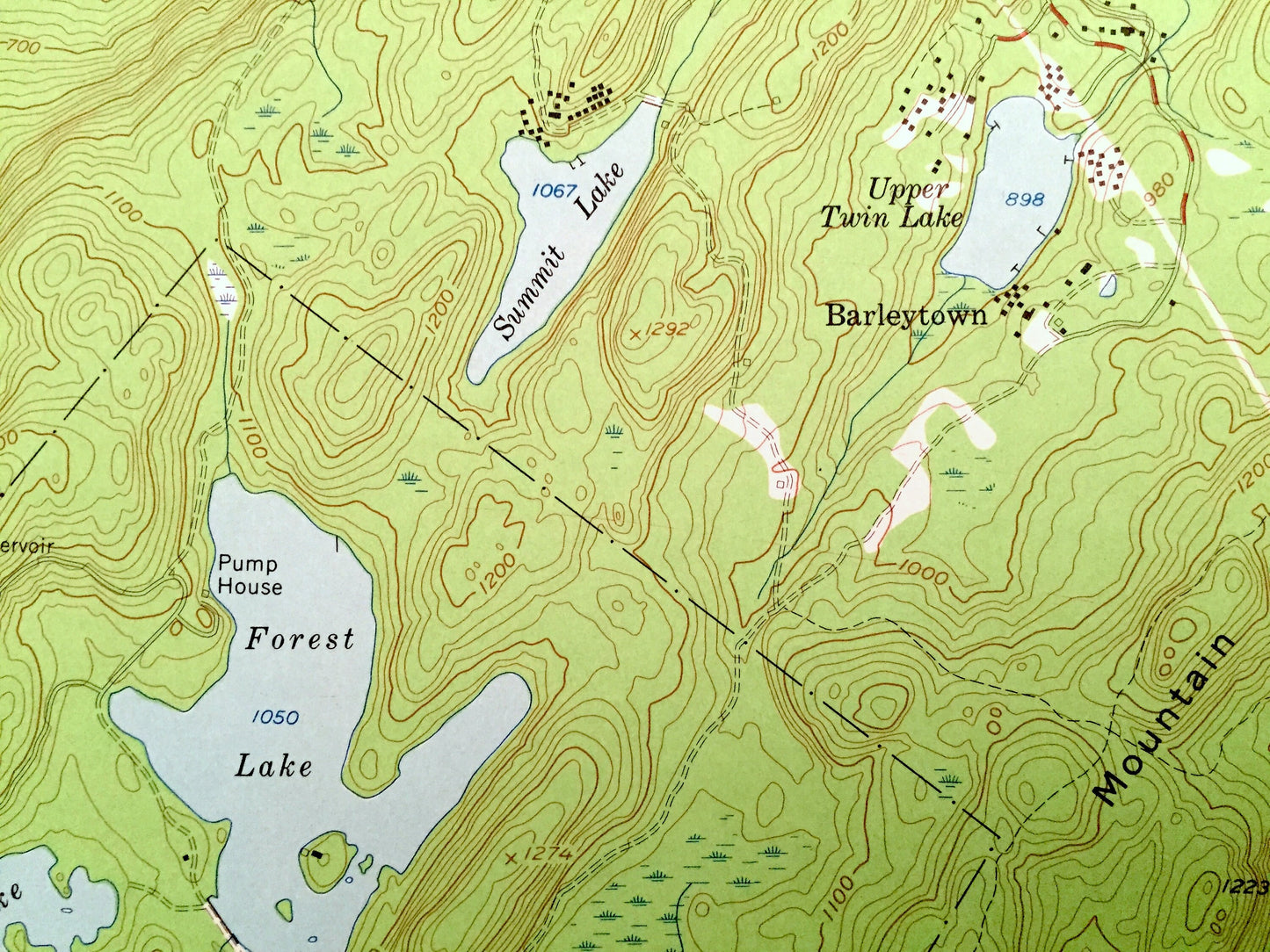 Antique Popolopen Lake, New York 1957 US Geological Survey Topographic Map – Rockland, Orange County, Woodbury, Highlands, Cornwall, NY