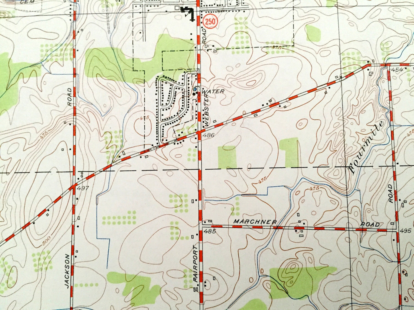 Antique Webster, New York 1952 US Geological Survey Topographic Map — Wayne, Monroe County, Union Hill, Roseland, Penfield, Swamps, NY