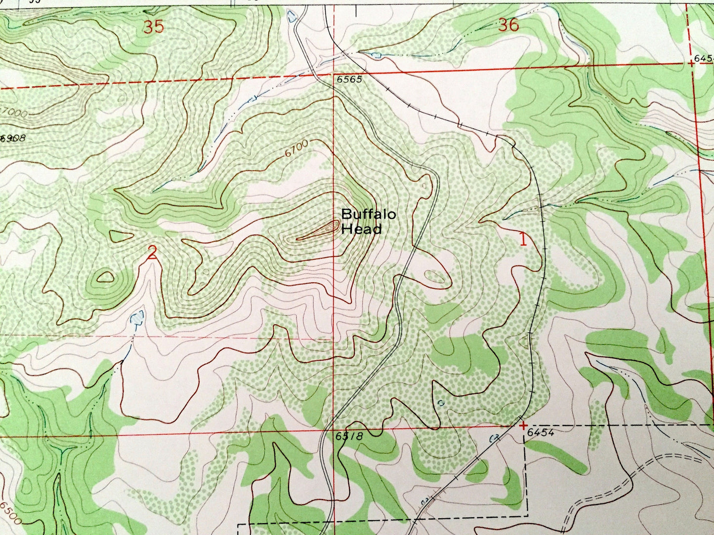 Antique Folsom, New Mexico 1972 US Geological Survey Topographic Map – Union County, Capulin Mountain National Monument, NM