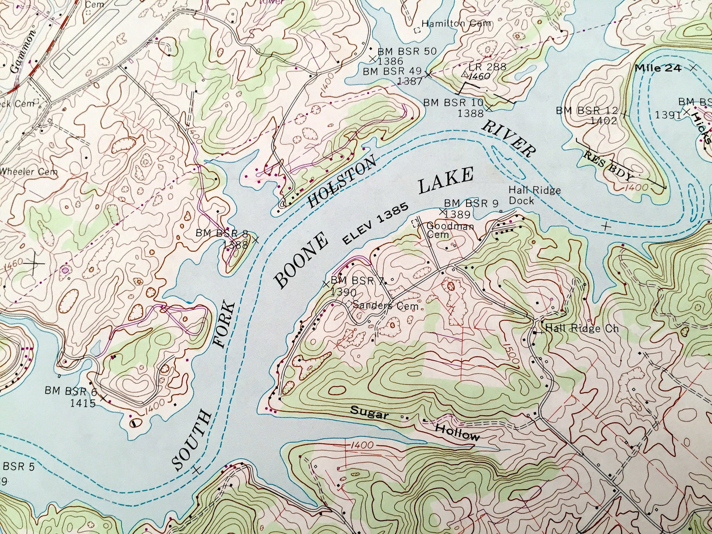 Antique Boone Dam, Tennessee 1959 US Geological Survey Topographic Map – Sullivan County, Colonial Heights, Gray Fordtown, Flourville, TN