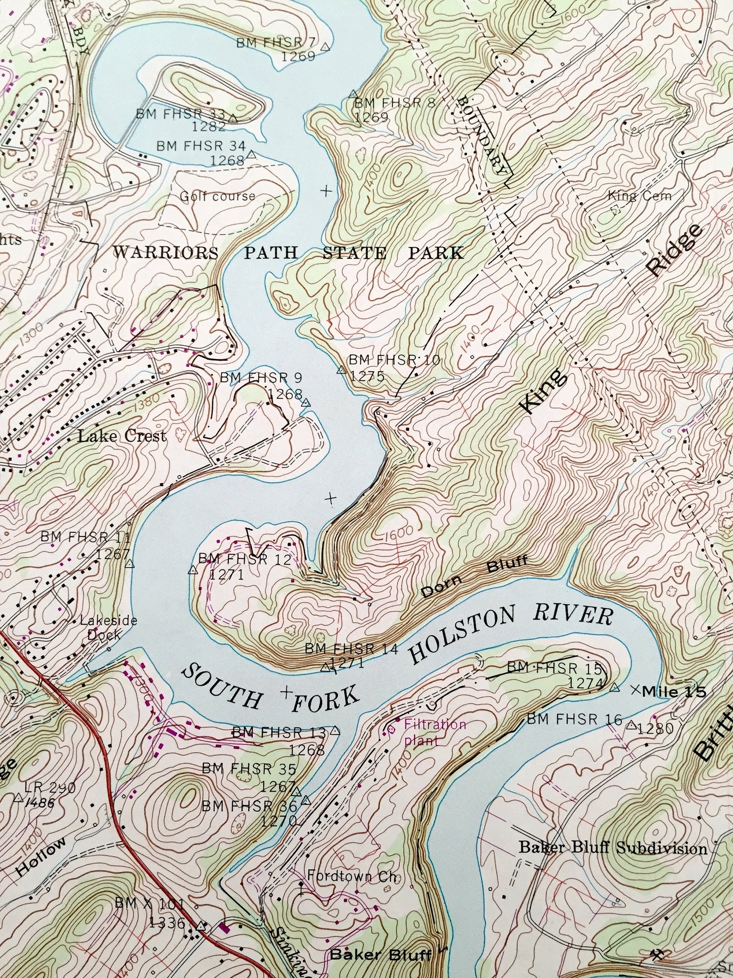 Antique Boone Dam, Tennessee 1959 US Geological Survey Topographic Map – Sullivan County, Colonial Heights, Gray Fordtown, Flourville, TN