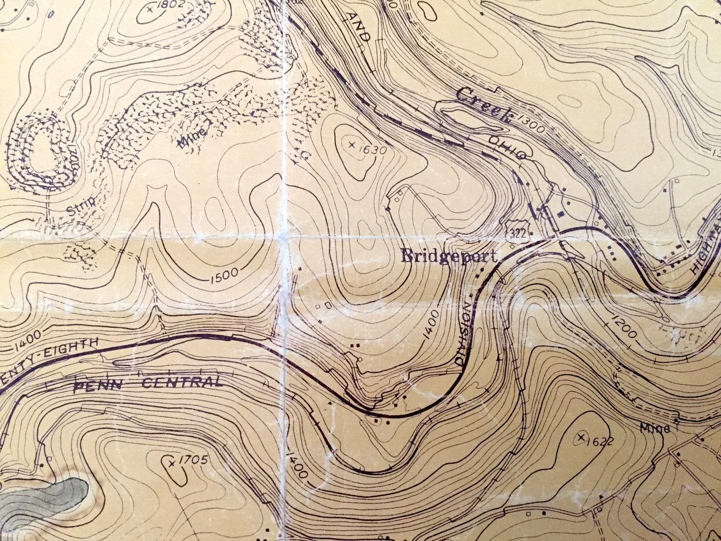 Antique Curwensville, Pennsylvania 1959 US Geological Survey Topographic Map – Clearfield County, Lake, Lumber City, Grampian Susquehanna PA