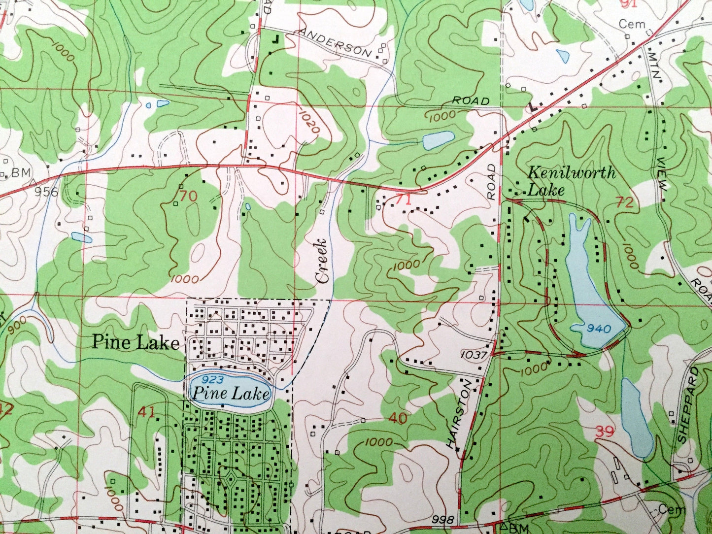 Antique Stone Mountain, Georgia 1956 US Geological Survey Topographic Map – Gwinnett, DeKalb County, Tucker, Clarkston, Pine Lake Trickem GA