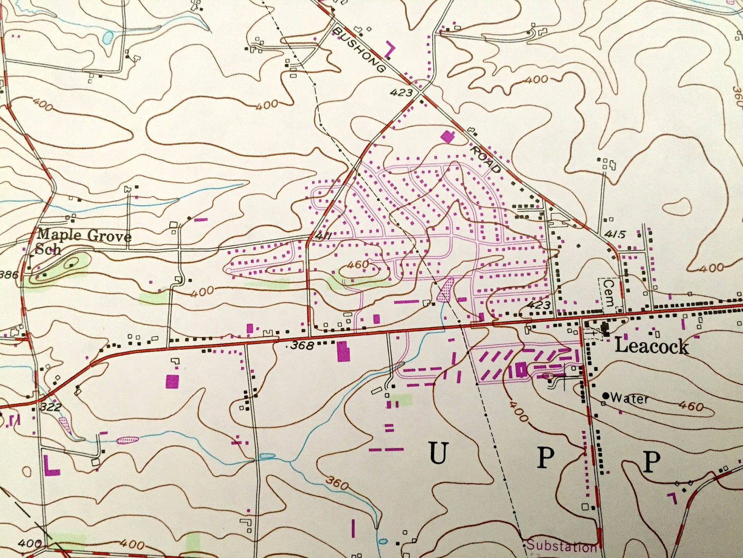 Antique Leola, Pennsylvania 1956 US Geological Survey Topographic Map – Lancaster County, Warwick, Manheim, Leacock, Paradise, Strasburg, PA