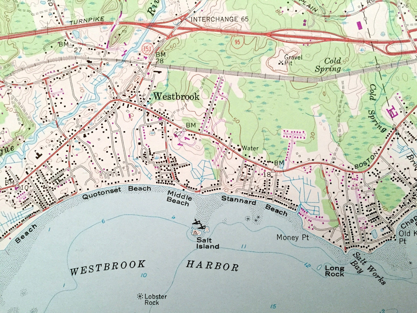 Antique Essex, Connecticut 1958 US Geological Survey Topographic Map – Middlesex County, Deep RIver, Westbrook, Old Saybrook, Winthrop, CT