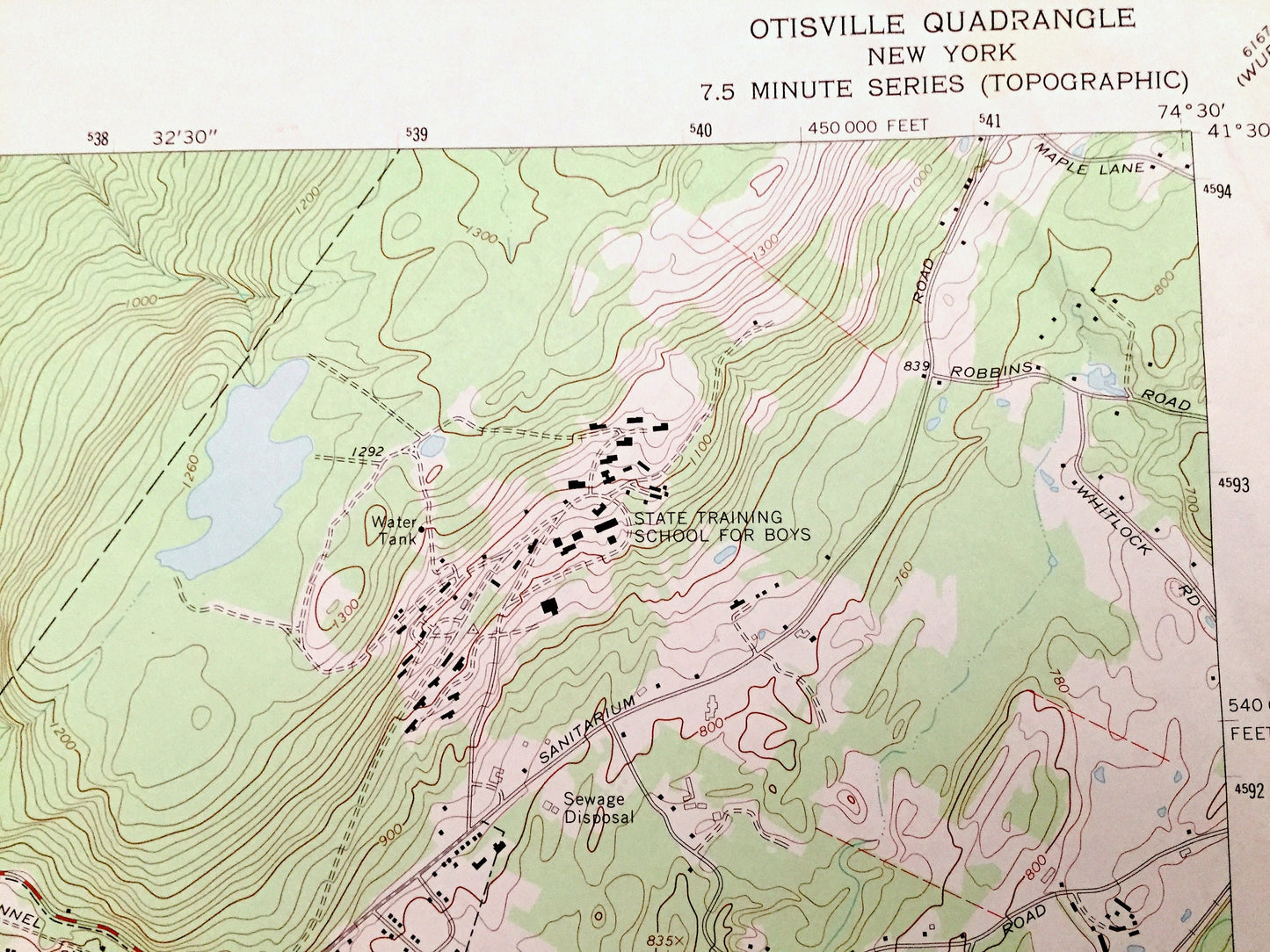 Antique Otisville, New York 1969 US Geological Survey Topographic Map – Sullivan, Orange County, Deer Park, Mount Hope, Greenville, NY