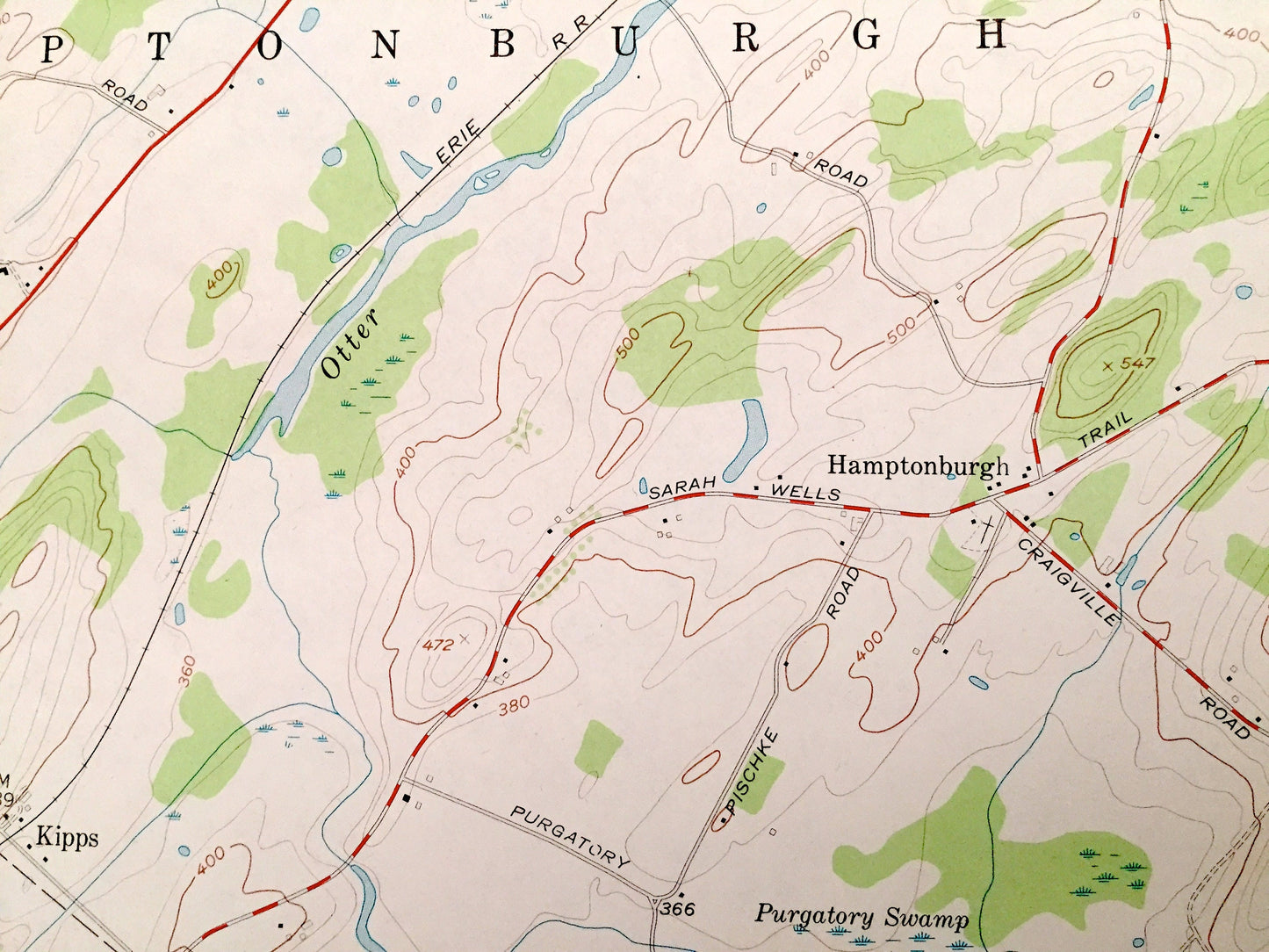 Antique Goshen, New York 1957 US Geological Survey Topographic Map – Orange County, Wallkill, Montgomery, Hamptonburgh, Blooming Grove, NY