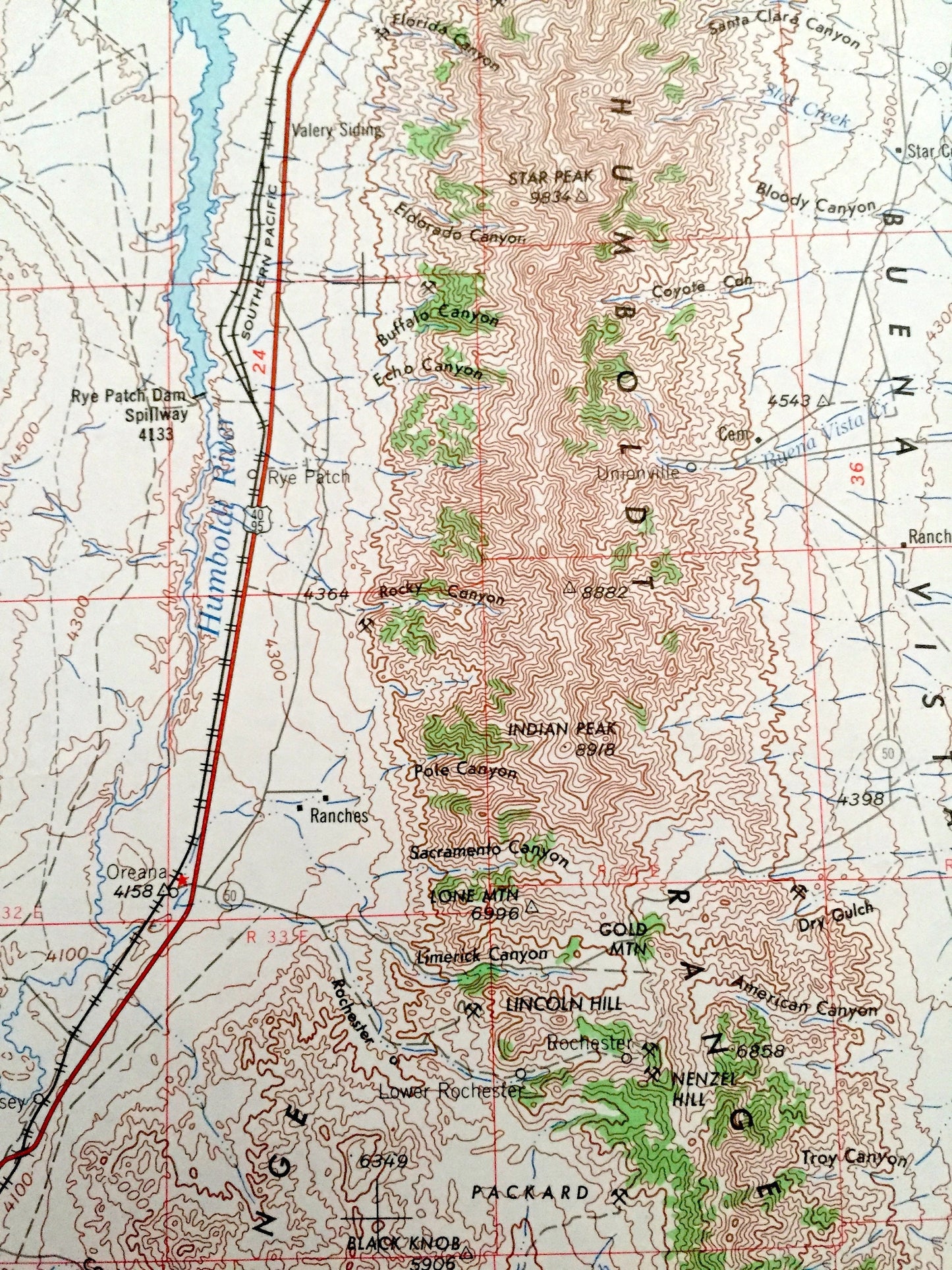 Antique Lovelock, Nevada 1955 US Geological Survey Topographic Map – Pyramid Lake, Buena Vista Valley, Toulon, Woolsey, Humboldt Range, NV