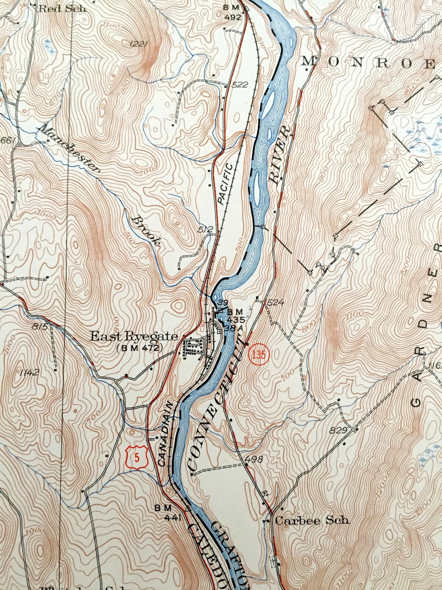 Antique Woodsville, New Hampshire 1941 US Geological Survey Topographic Map – Caledonia, Orange, Ryegate, Newbury, Groton Bath Vermont NH VT