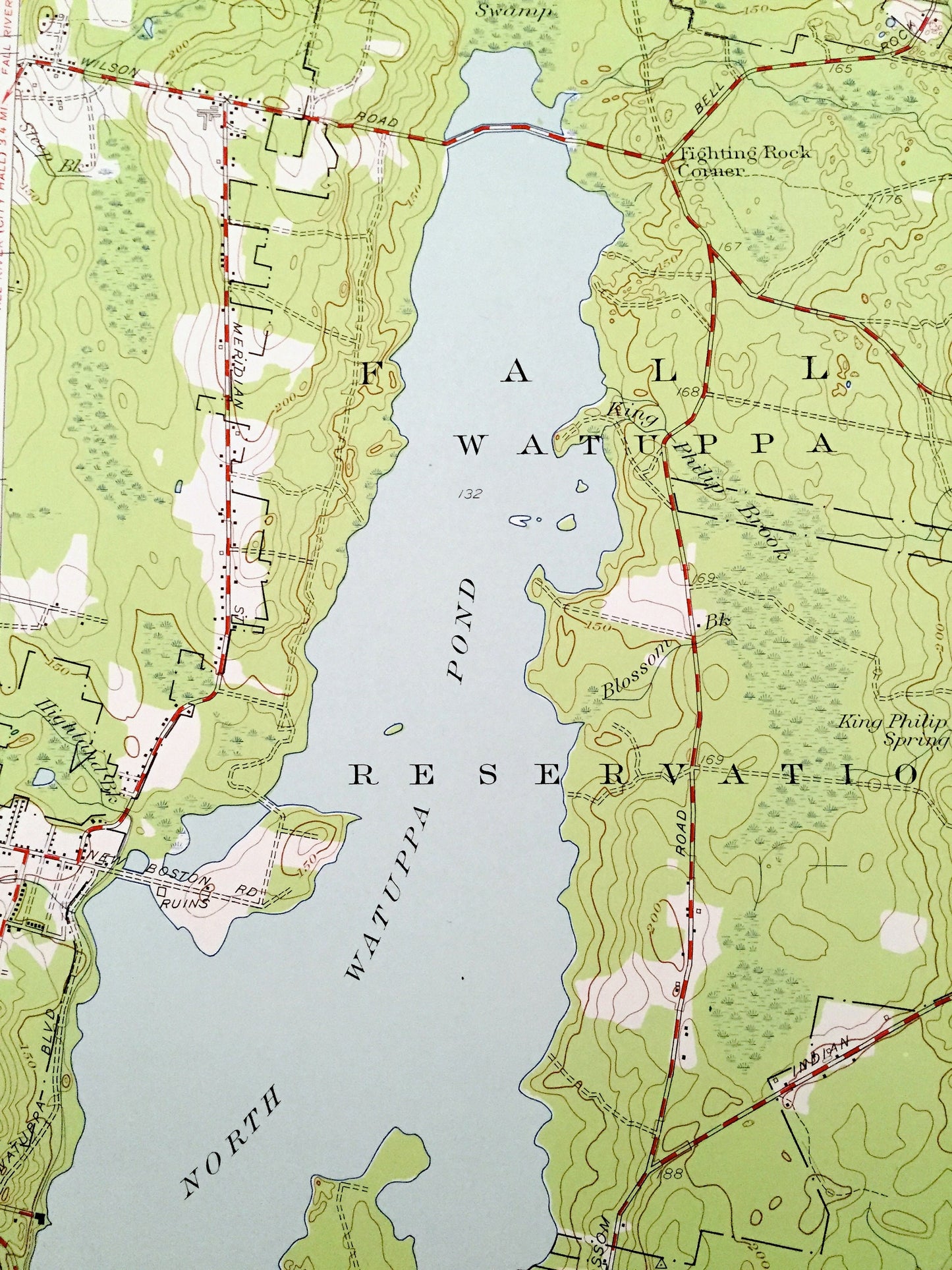 Antique Fall River East, Massachusetts 1951 US Geological Survey Topographic Map – Bristol County, Freetown, Dartmouth, Westport, MA