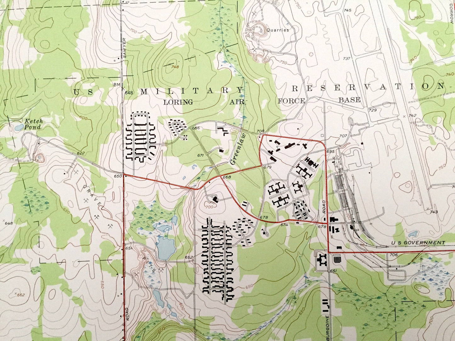 Antique Fort Fairfield NW, Maine 1953 US Geological Survey Topographic Map – Aroostook County, Connor, Caswell, Caribou, Limestone, ME