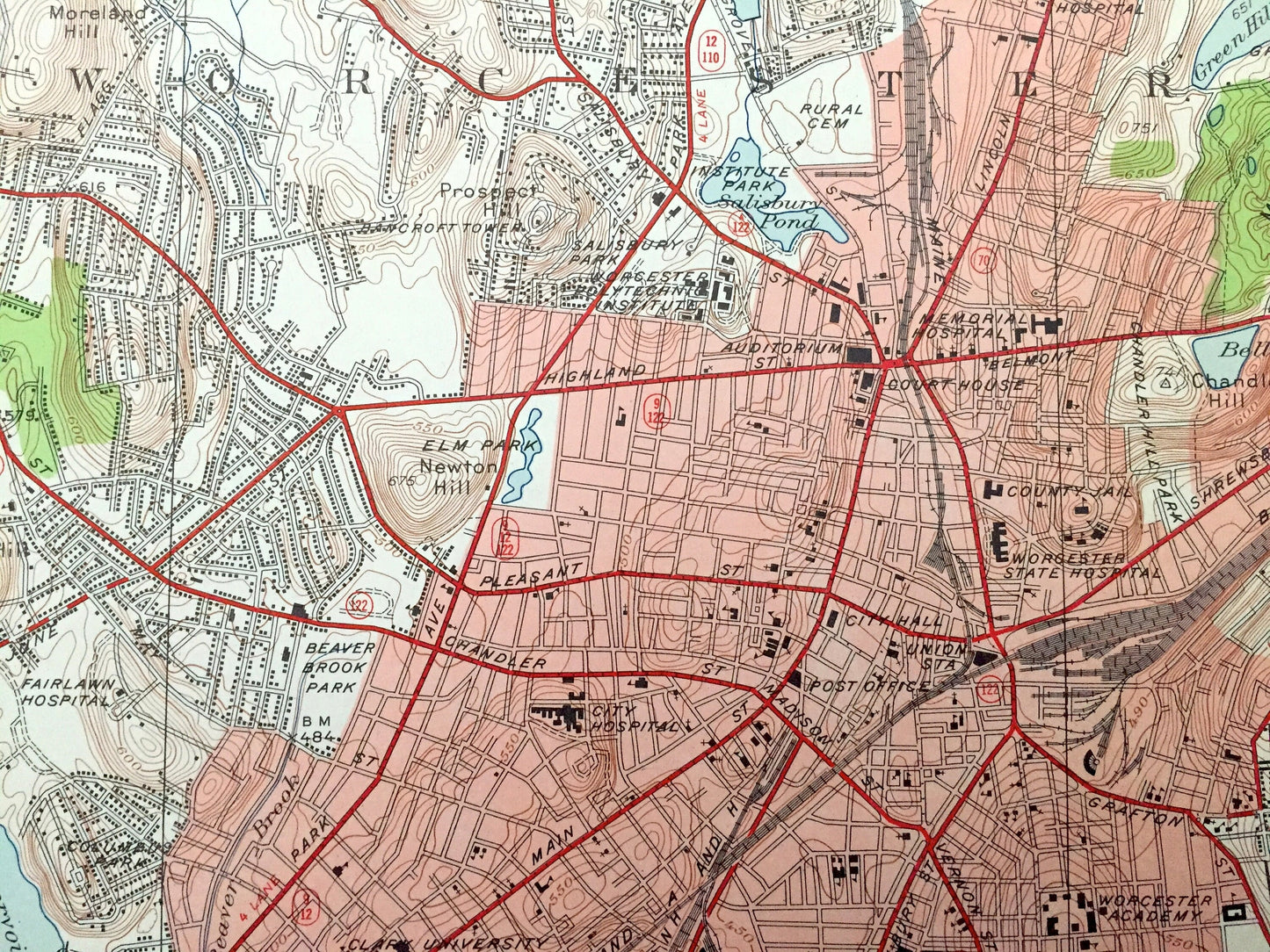 Antique Worcester North, Massachusetts 1948 US Geological Survey Topographic Map – Boyleston, Holden, Leicester, Shrewsbury, Morningdale, MA